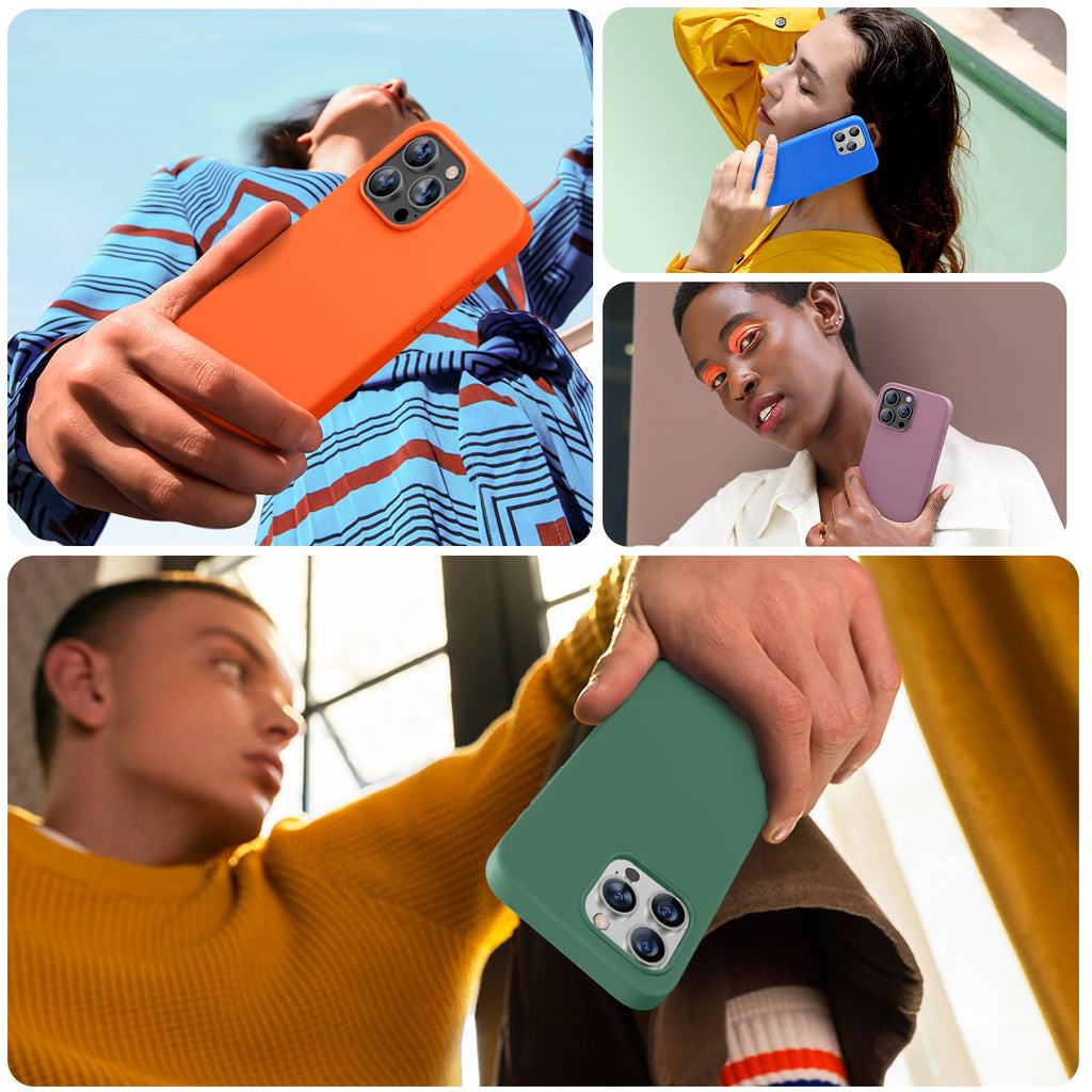 Miracase Designed for iPhone 15 Pro Max Case,[Compatible with MagSafe], [with 2 Pack Screen Protectors],Shockproof Liquid Silicone Professional Case with Microfiber Lining,6.7 inch