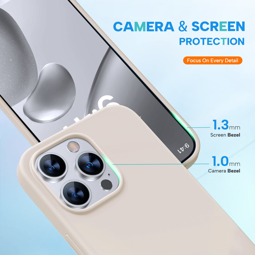 Miracase Designed for iPhone 15 Pro Max Case,[Compatible with MagSafe], [with 2 Pack Screen Protectors],Shockproof Liquid Silicone Professional Case with Microfiber Lining,6.7 inch