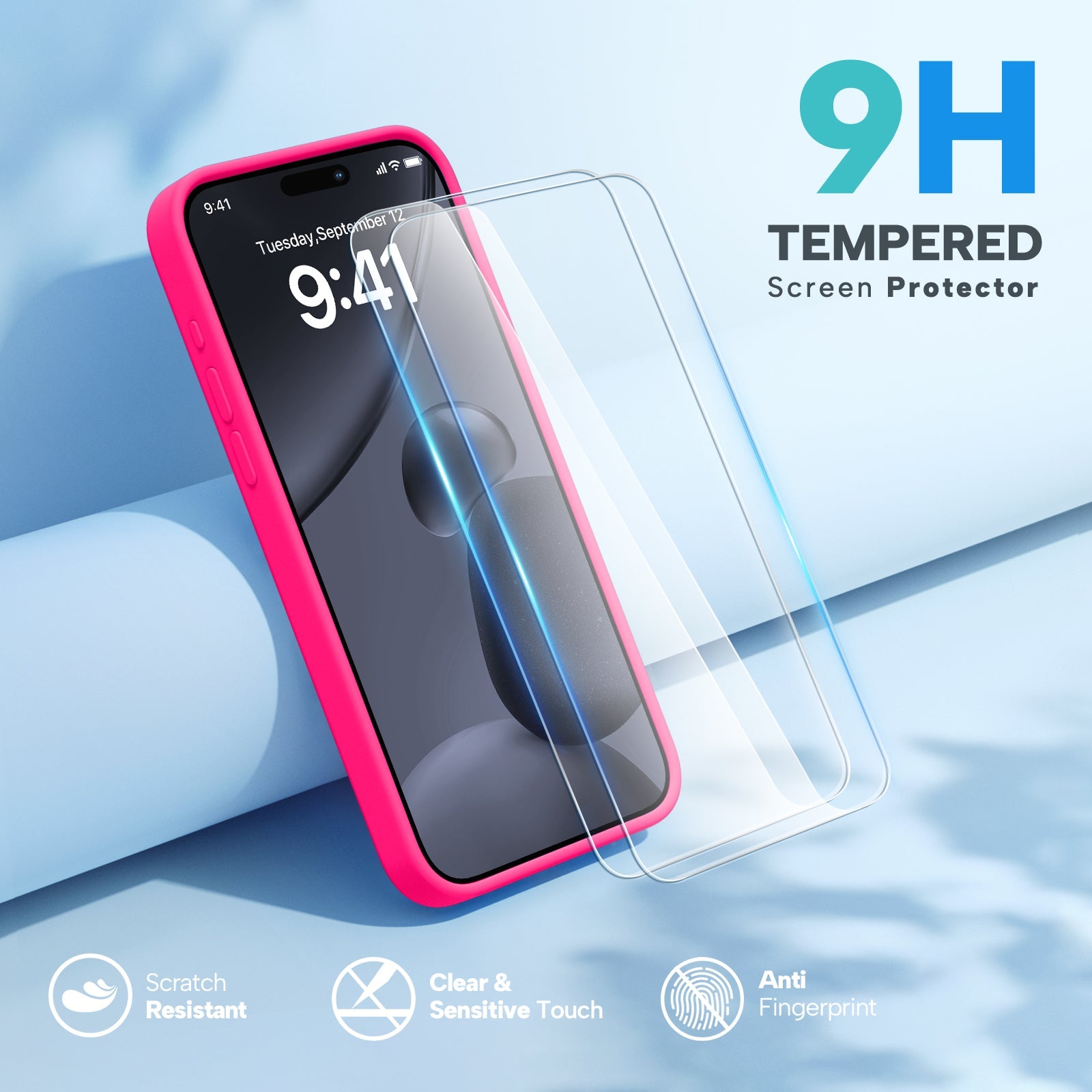 Miracase Designed for iPhone 15 Pro Max Case,[Compatible with MagSafe], [with 2 Pack Screen Protectors],Shockproof Liquid Silicone Professional Case with Microfiber Lining,6.7 inch