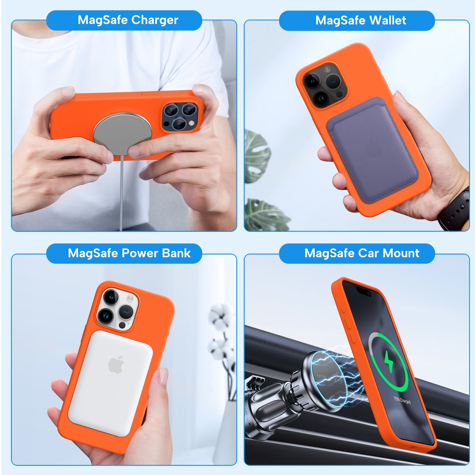 Miracase Designed for iPhone 15 Pro Max Case,[Compatible with MagSafe], [with 2 Pack Screen Protectors],Shockproof Liquid Silicone Professional Case with Microfiber Lining,6.7 inch