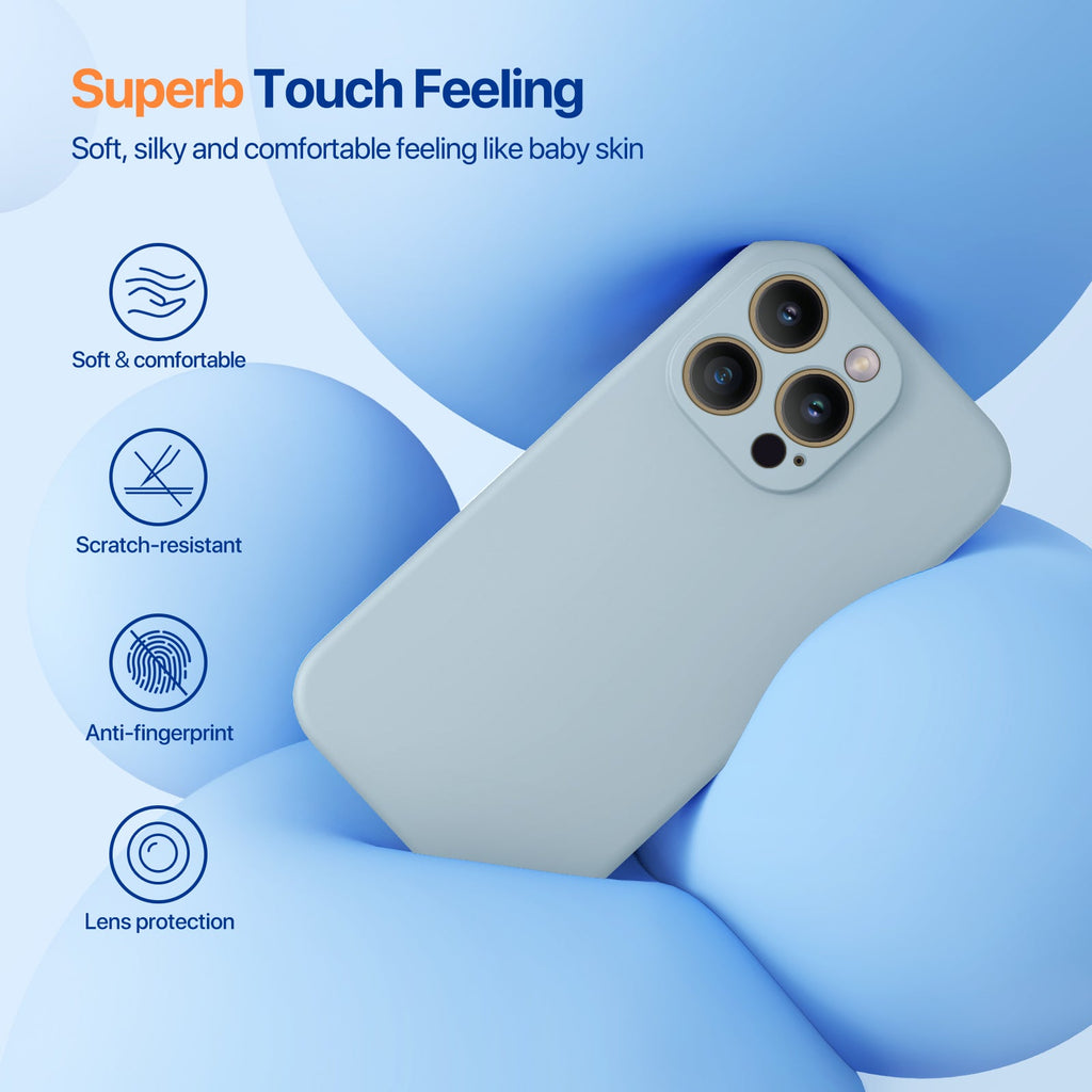 Miracase [3in1] Designed for iPhone 14 Pro Case, 2 Pack Screen Protector, Integrated Camera Protection, Ultra Thin Liquid Silicone Rubber Case Cover 6.1inch