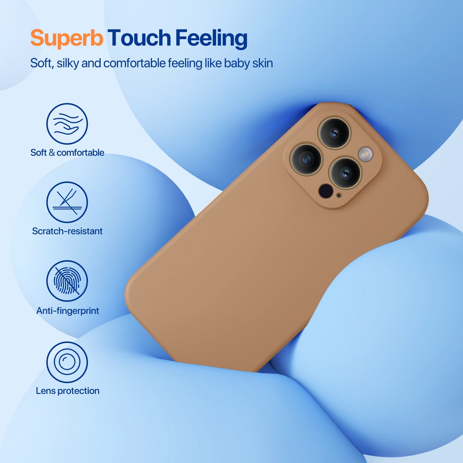 Miracase [3in1] Designed for iPhone 14 Pro Case, 2 Pack Screen Protector, Integrated Camera Protection, Ultra Thin Liquid Silicone Rubber Case Cover 6.1inch