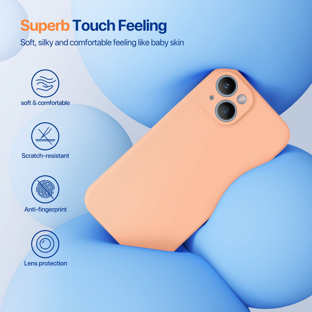 Miracase Designed for iPhone 14 Case, with 2 Pack Screen Protectors,[Upgraded Enhanced Camera Protection],Shockproof Liquid Silicone Case with Microfiber Lining, 6.1 inch