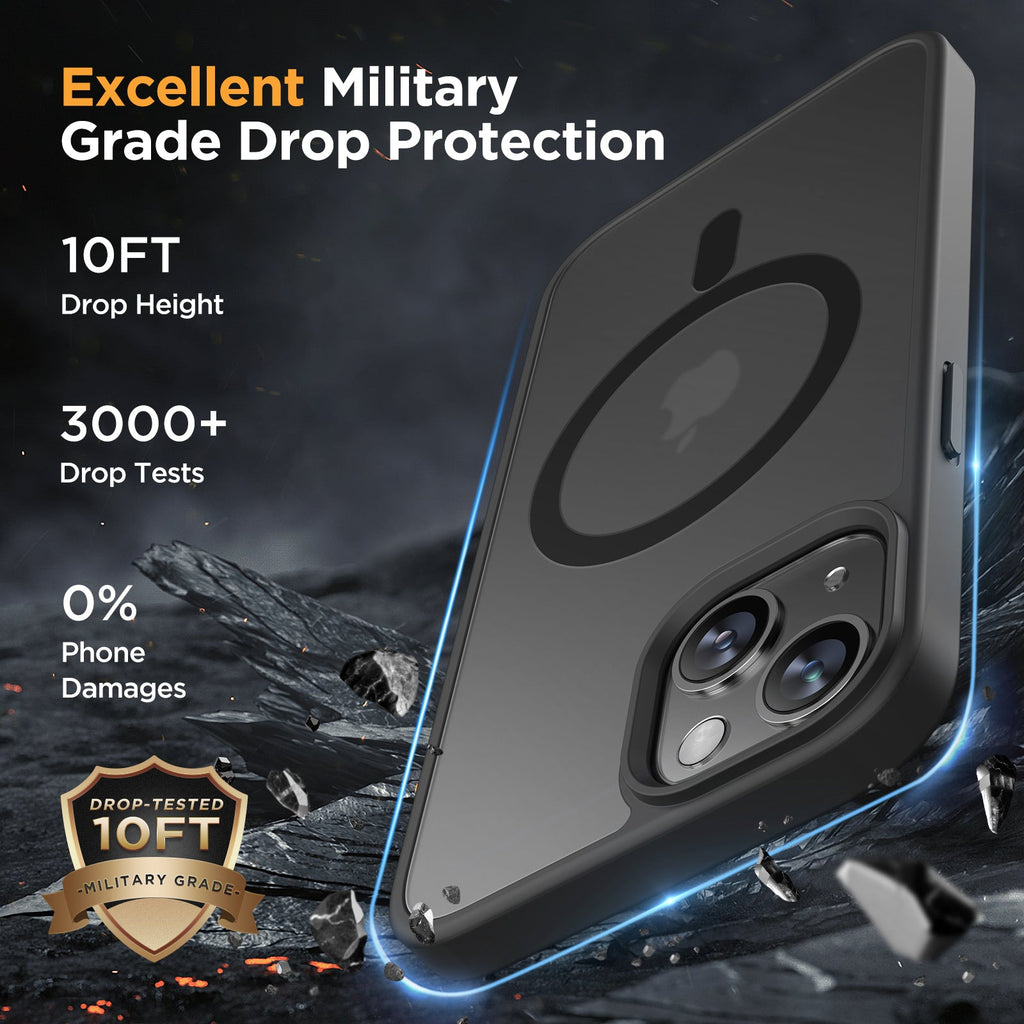 Miracase Magnetic Series for iPhone 13 Case [Compatible with MagSafe] [with 2X Screen Protectors] Military-Grade Protection, Anti-Fingerprint, Slim Design Phone Case for iPhone 13