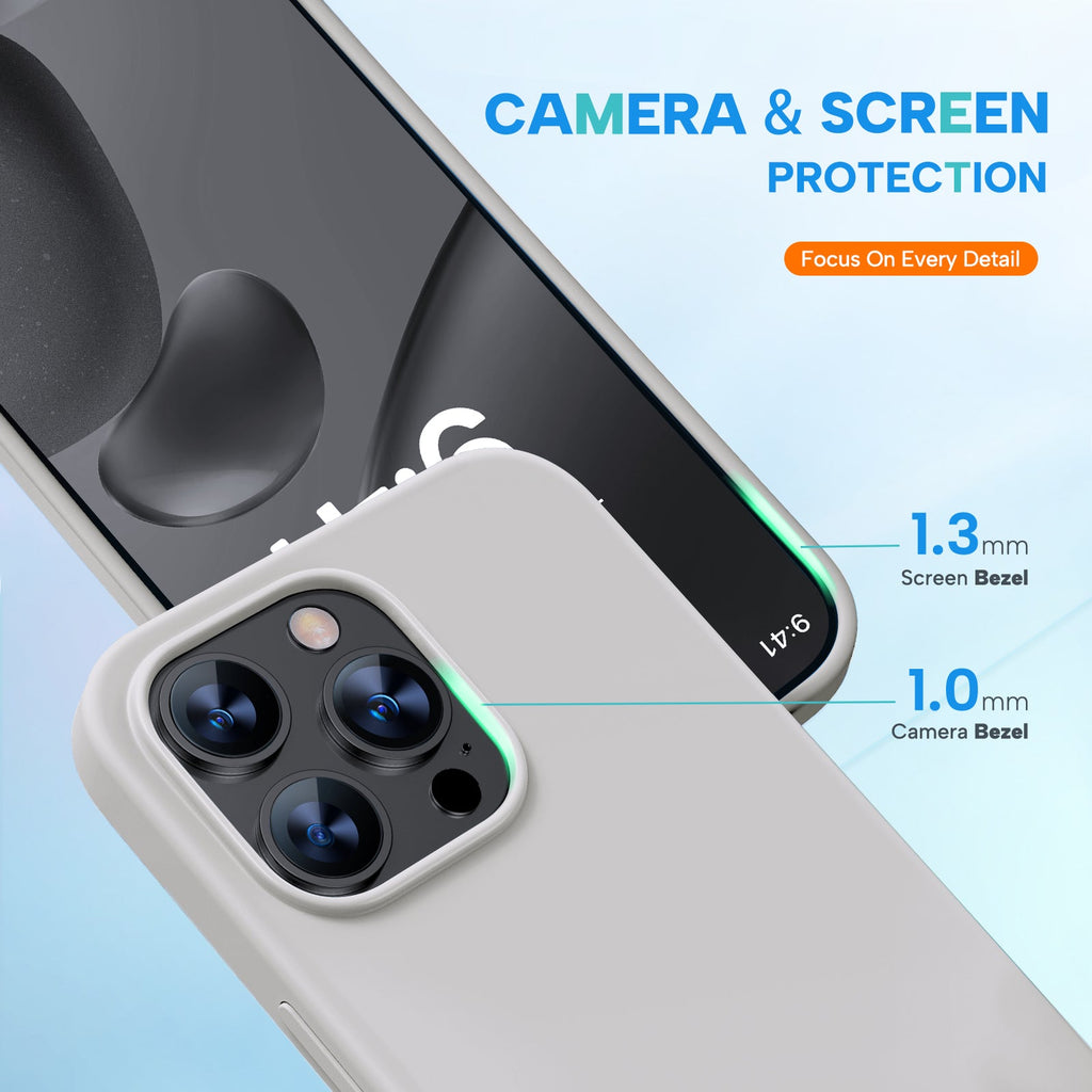 Miracase Designed for iPhone 15 Pro Max Case,[Compatible with MagSafe], [with 2 Pack Screen Protectors],Shockproof Liquid Silicone Professional Case with Microfiber Lining,6.7 inch