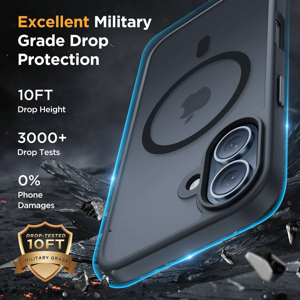 Miracase Magnetic Series for iPhone 16 Case [Compatible with MagSafe] [with 2X Screen Protectors] Military-Grade Protection, Anti-Fingerprint, Slim Phone Case for iPhone 16 6.1 inch