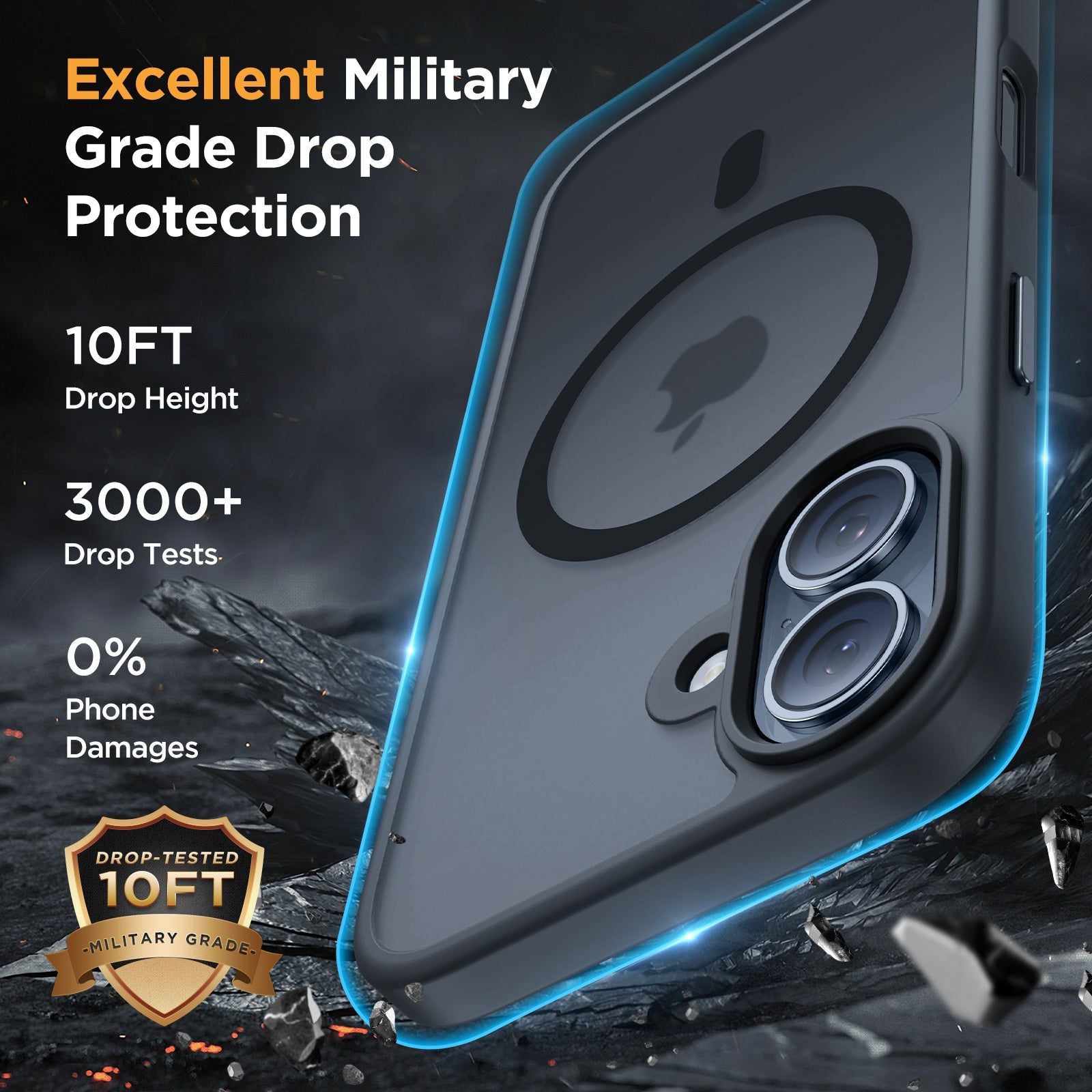 Miracase Magnetic Series for iPhone 16 Case [Compatible with MagSafe] [with 2X Screen Protectors] Military-Grade Protection, Anti-Fingerprint, Slim Phone Case for iPhone 16 6.1 inch