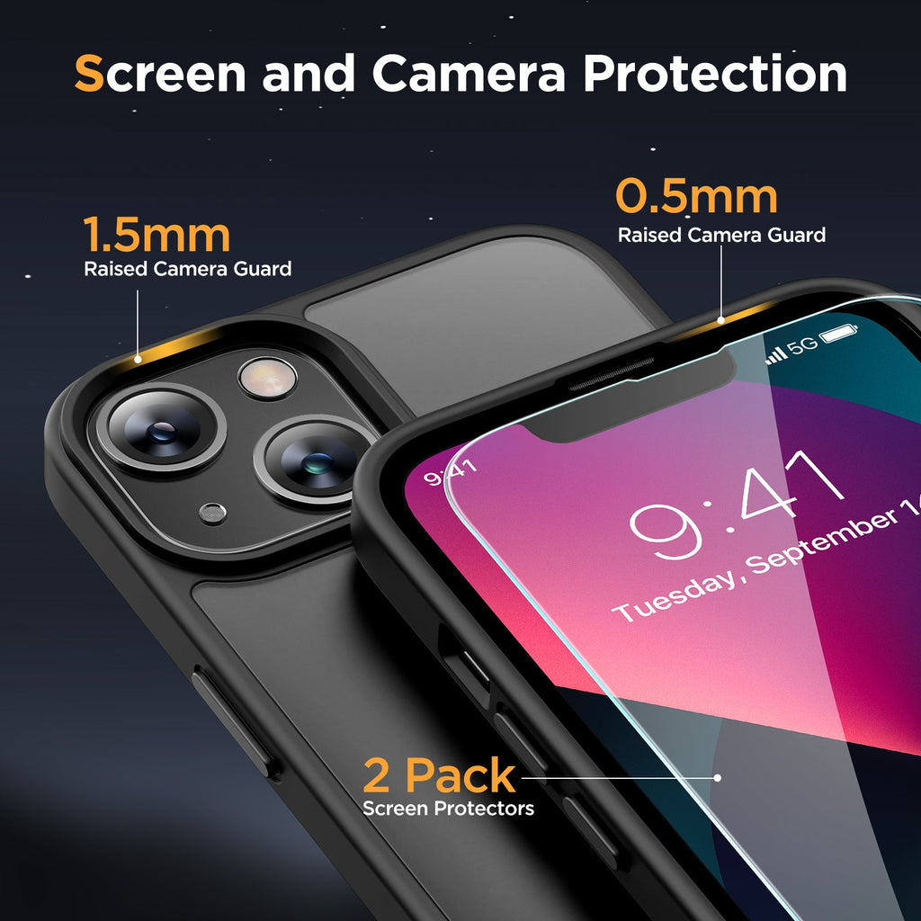 Miracase Magnetic Series for iPhone 13 Case [Compatible with MagSafe] [with 2X Screen Protectors] Military-Grade Protection, Anti-Fingerprint, Slim Design Phone Case for iPhone 13