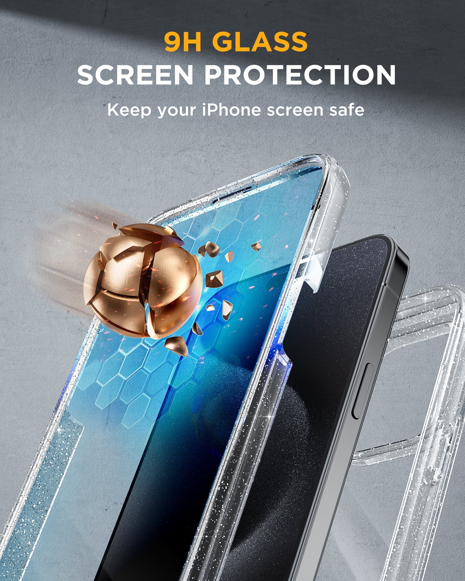 Miracase 360° Protection Case 9H Tempered Glass Phone Case for iPhone 15 Pro Max 6.7"