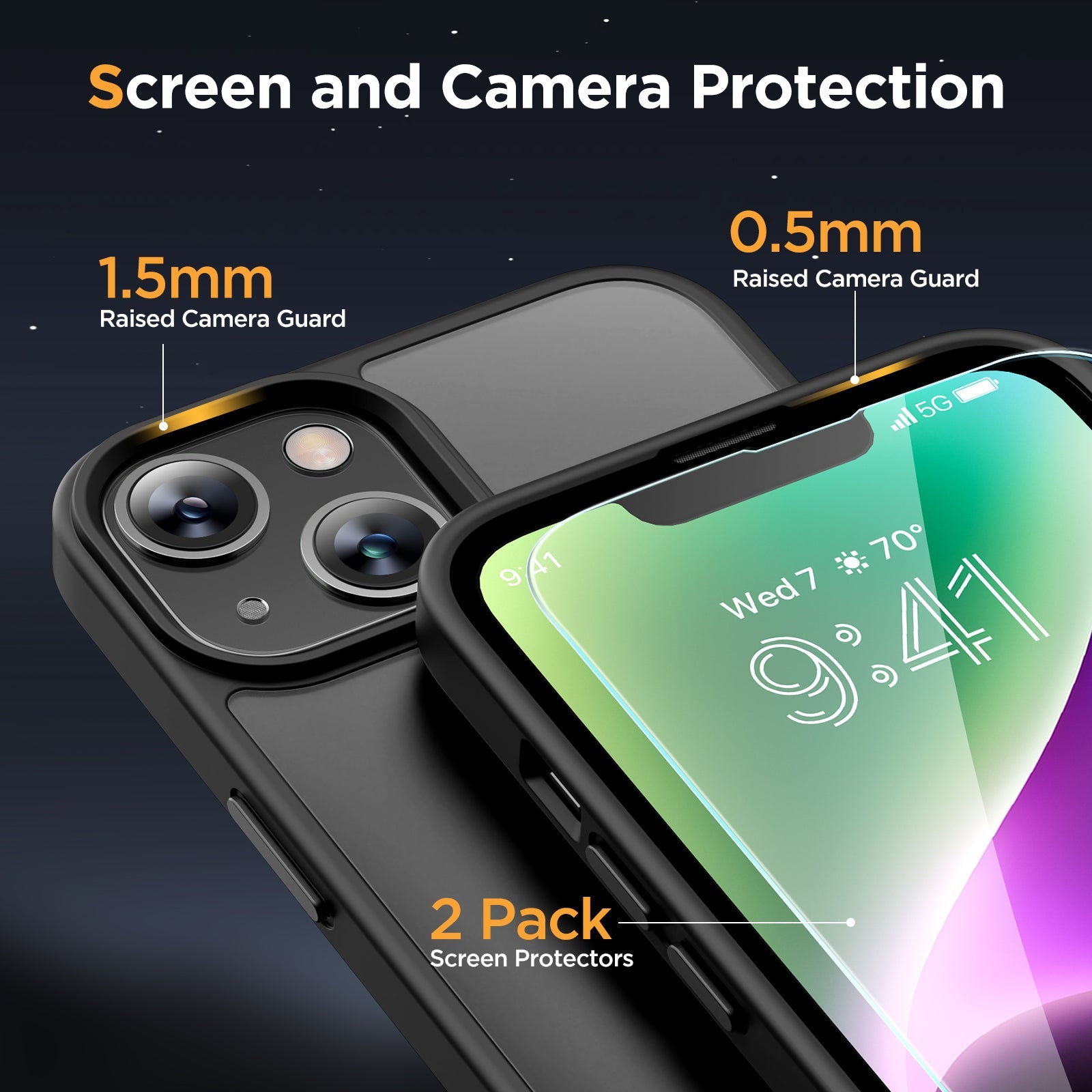 Miracase Magnetic Series for iPhone 14 Plus Case [Compatible with MagSafe] [with 2X Screen Protectors] Military-Grade Protection, Anti-Fingerprint, Slim Design Phone Case for iPhone 14 Plus