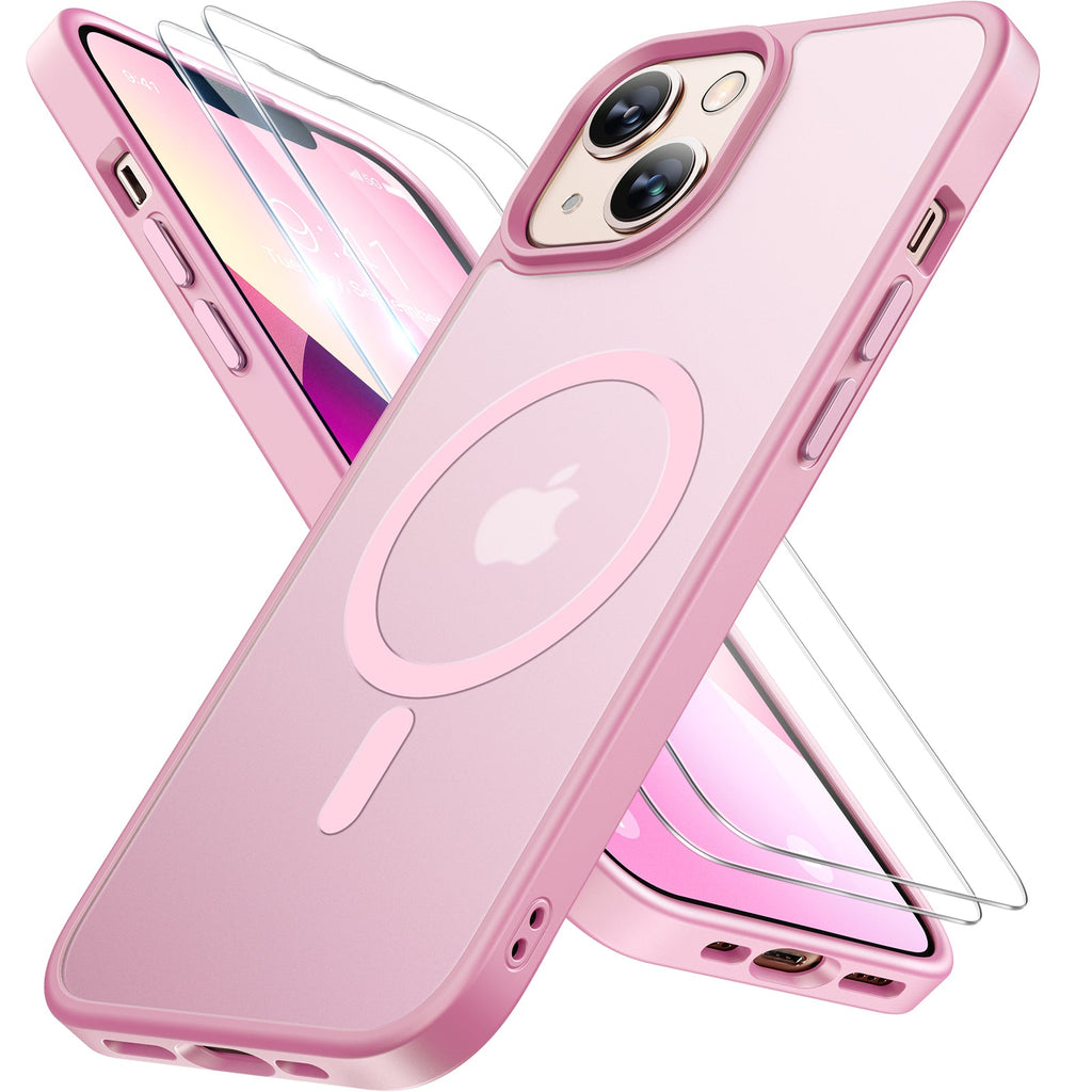 Miracase Magnetic Series for iPhone 13 Case [Compatible with MagSafe] [with 2X Screen Protectors] Military-Grade Protection, Anti-Fingerprint, Slim Design Phone Case for iPhone 13