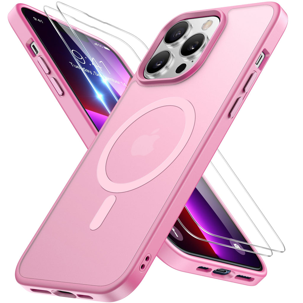 Miracase Magnetic Series for iPhone 13 Pro Case [Compatible with MagSafe] [with 2X Screen Protectors] Military-Grade Protection, Anti-Fingerprint, Slim Design Phone Case for iPhone 13 Pro