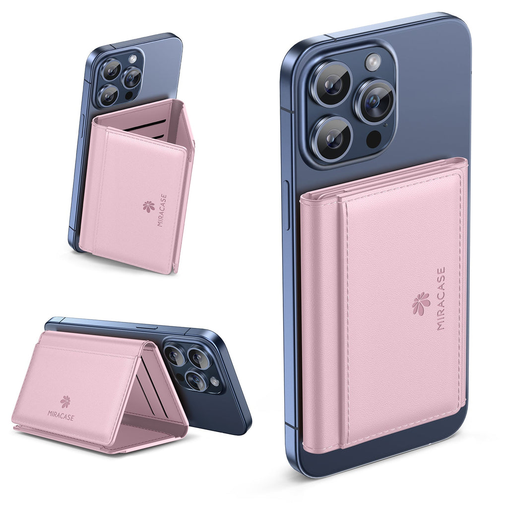 Miracase Magnetic Wallet for Men/Women with Stand, Compatible with MagSafe Wallet, 4+ Cards Phone Wallet, 0.5 inch thick, Card Holder for iPhone 16/15/14/13/12 Series