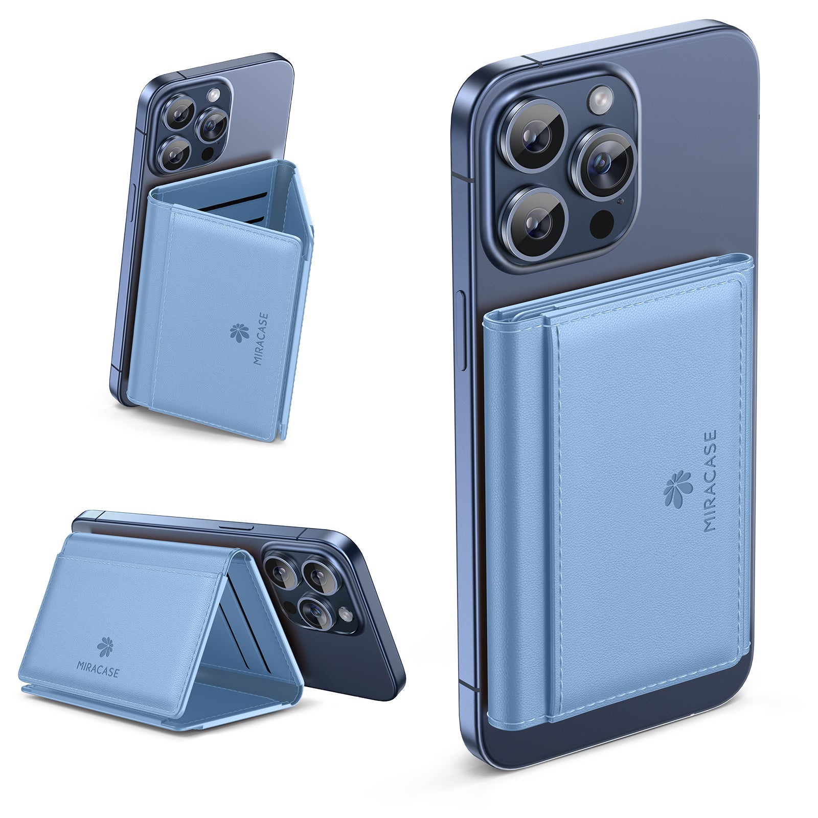 Miracase Magnetic Wallet for Men/Women with Stand, Compatible with MagSafe Wallet, 4+ Cards Phone Wallet, 0.5 inch thick, Card Holder for iPhone 16/15/14/13/12 Series