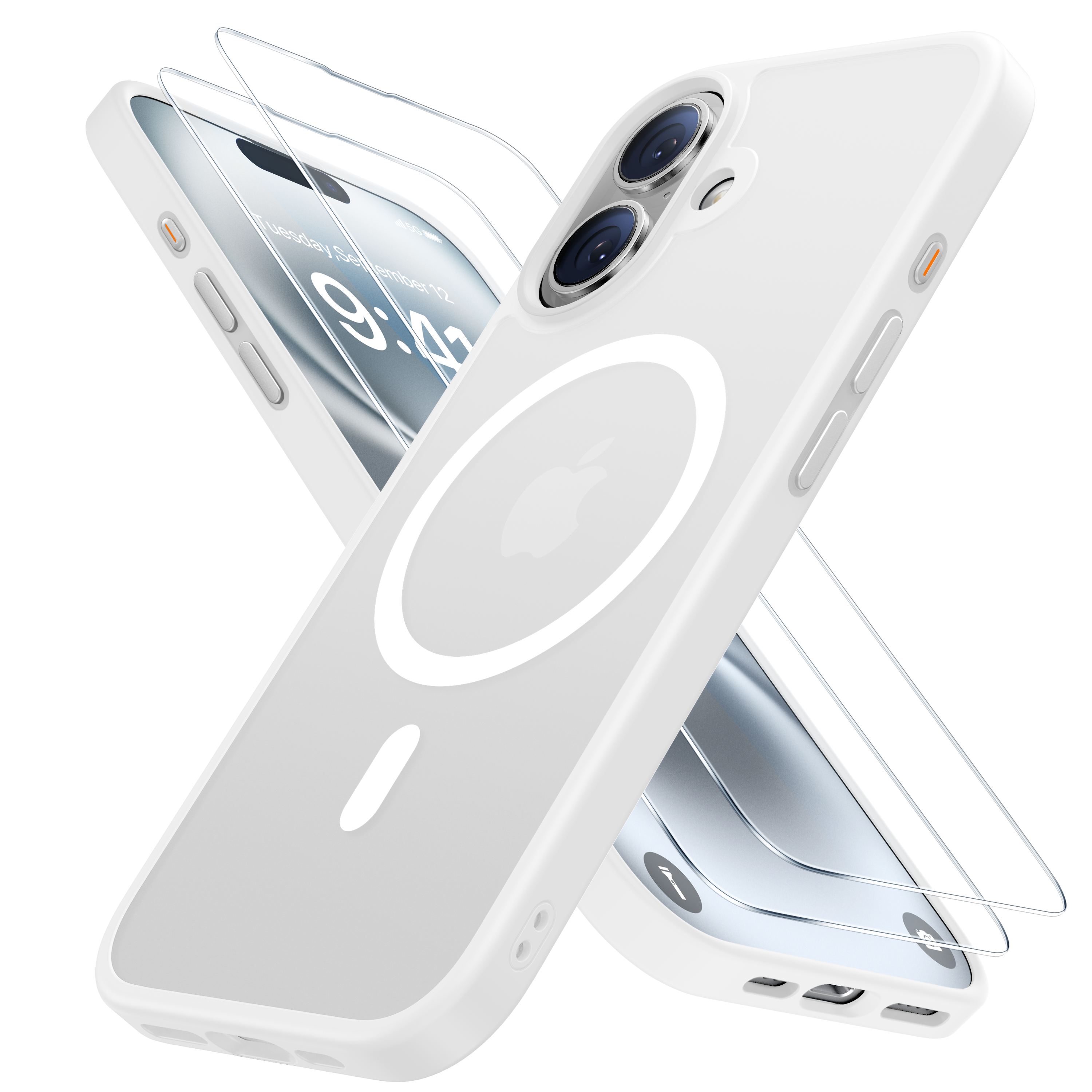 Miracase Magnetic Series for iPhone 16 Plus Case [Compatible with MagSafe] [with 2X Screen Protectors] Military-Grade Protection, Anti-Fingerprint, Slim Phone Case for 16 Plus 6.7 inch