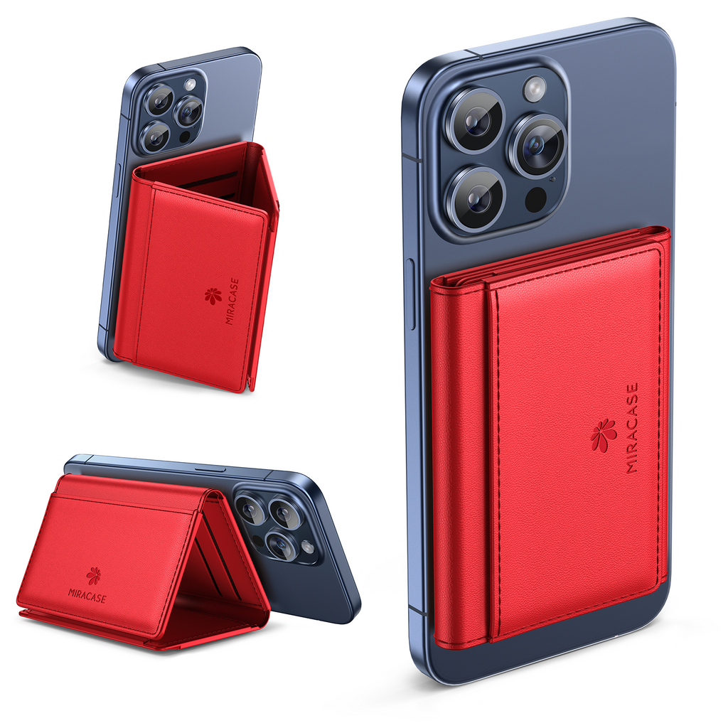 Miracase Magnetic Wallet for Men/Women with Stand, Compatible with MagSafe Wallet, 4+ Cards Phone Wallet, 0.5 inch thick, Card Holder for iPhone 16/15/14/13/12 Series