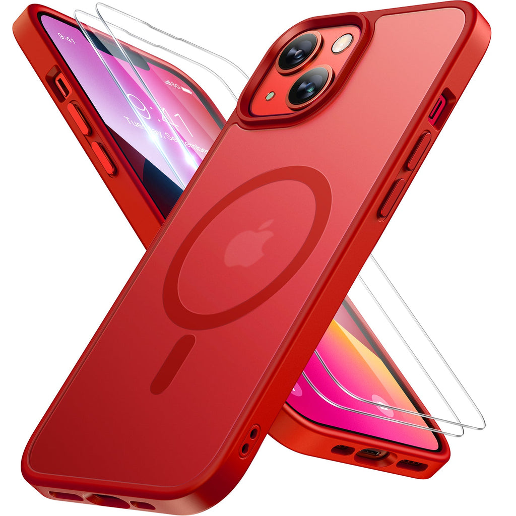 Miracase Magnetic Series for iPhone 14 Case [Compatible with MagSafe] [with 2X Screen Protectors] Military-Grade Protection, Anti-Fingerprint, Slim Design Phone Case for iPhone 14