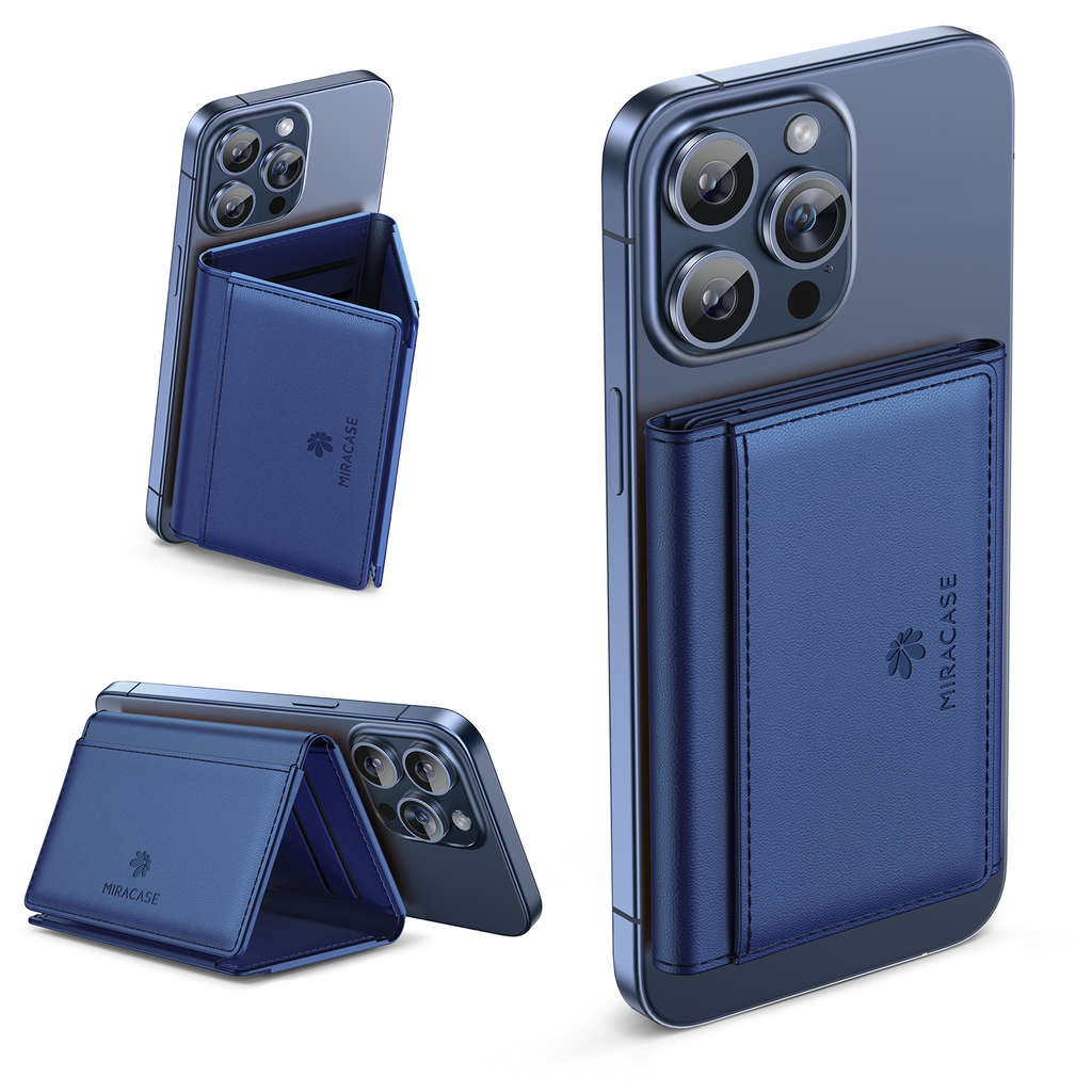 Miracase Magnetic Wallet for Men/Women with Stand, Compatible with MagSafe Wallet, 4+ Cards Phone Wallet, 0.5 inch thick, Card Holder for iPhone 16/15/14/13/12 Series