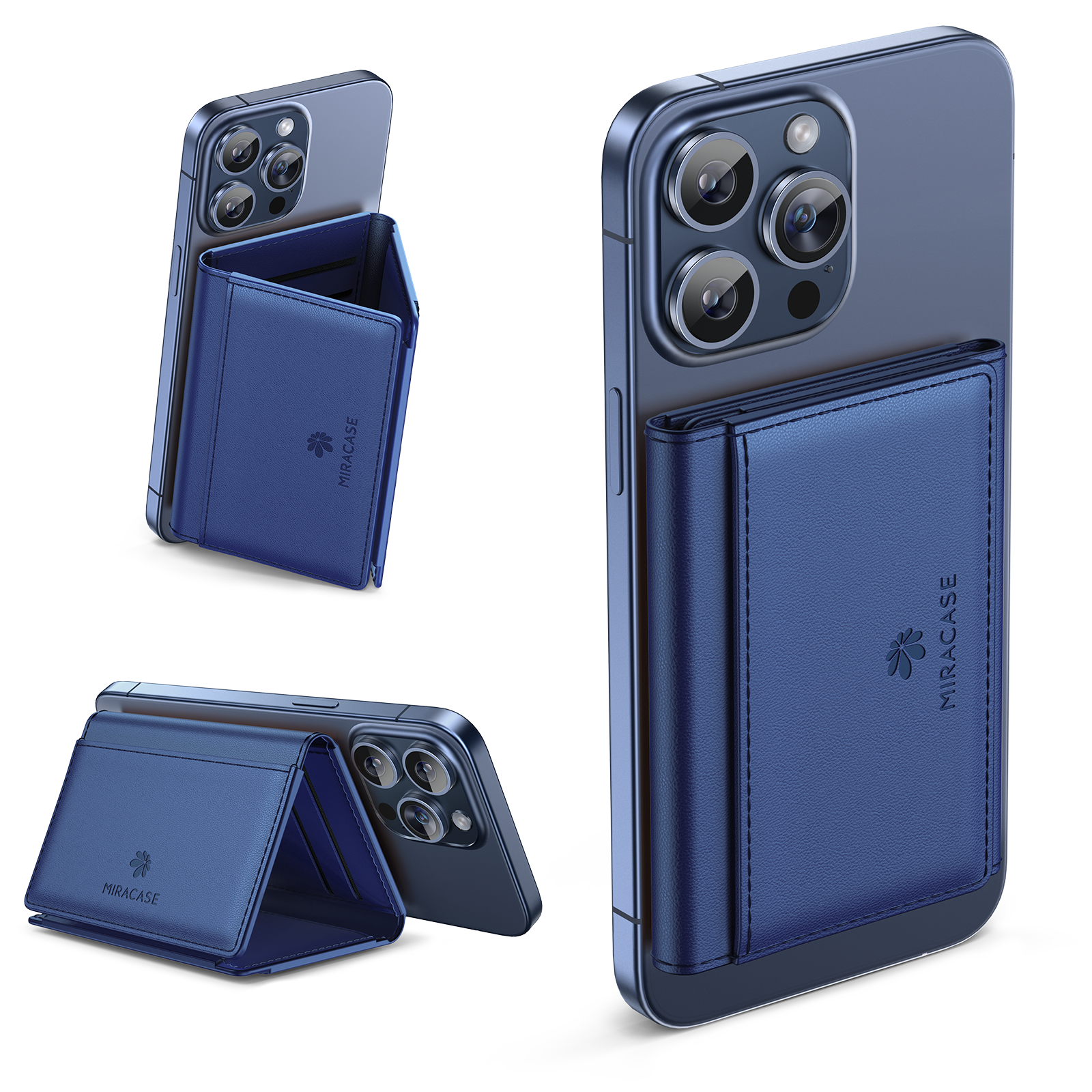 Miracase Magnetic Wallet for Men/Women with Stand, Compatible with MagSafe Wallet, 4+ Cards Phone Wallet, 0.5 inch thick, Card Holder for iPhone 16/15/14/13/12 Series