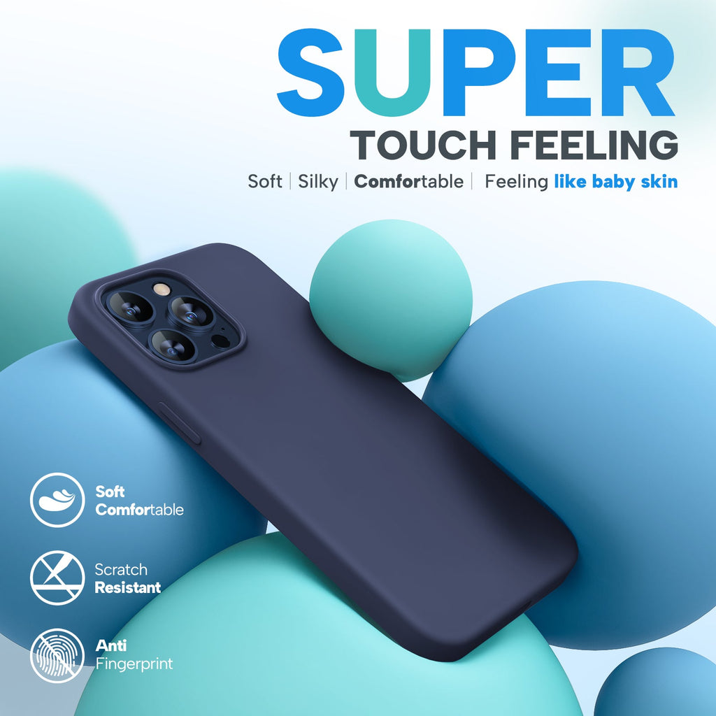 Miracase Designed for iPhone 15 Pro Max Case,[Compatible with MagSafe], [with 2 Pack Screen Protectors],Shockproof Liquid Silicone Professional Case with Microfiber Lining,6.7 inch