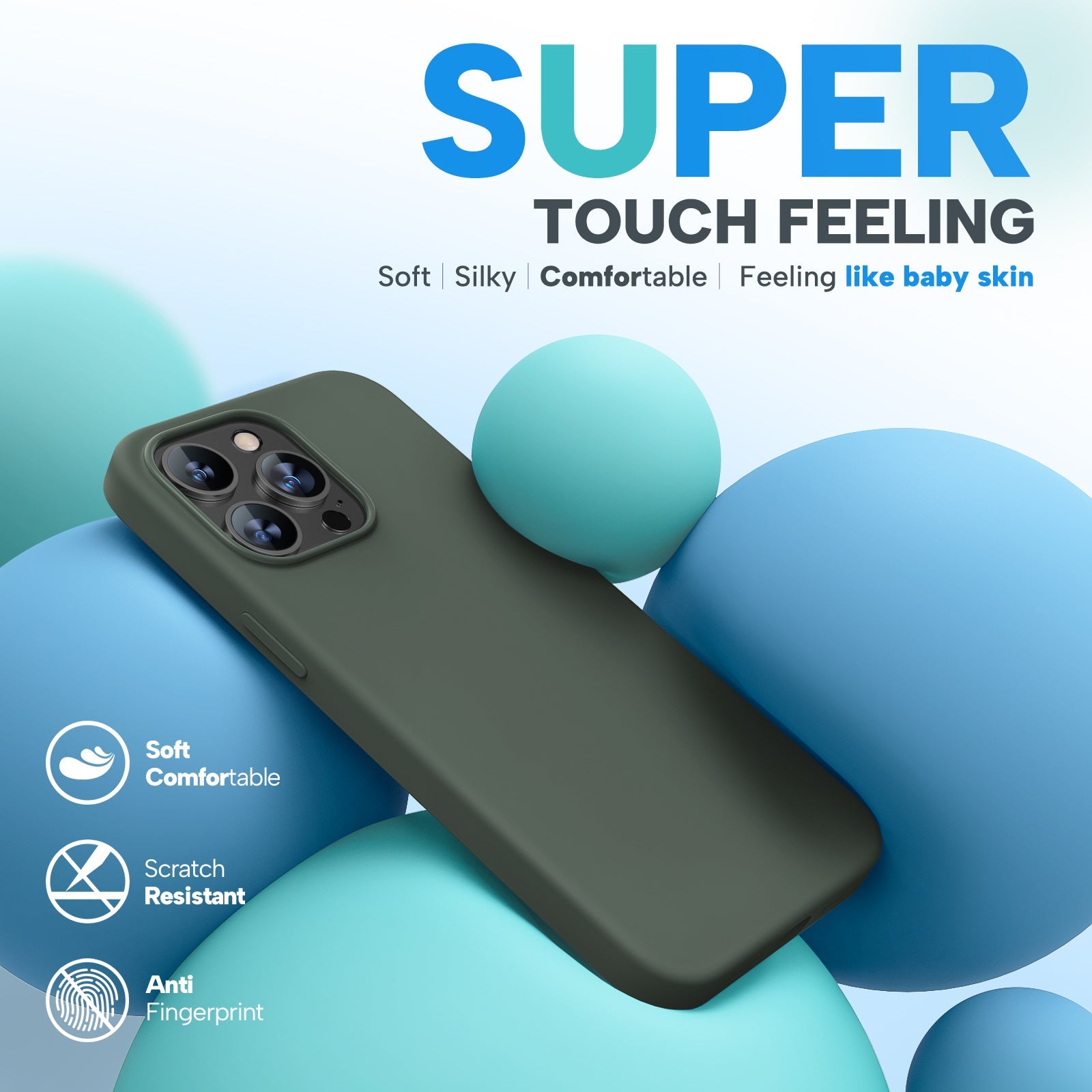 Miracase Designed for iPhone 15 Pro Max Case,[Compatible with MagSafe], [with 2 Pack Screen Protectors],Shockproof Liquid Silicone Professional Case with Microfiber Lining,6.7 inch