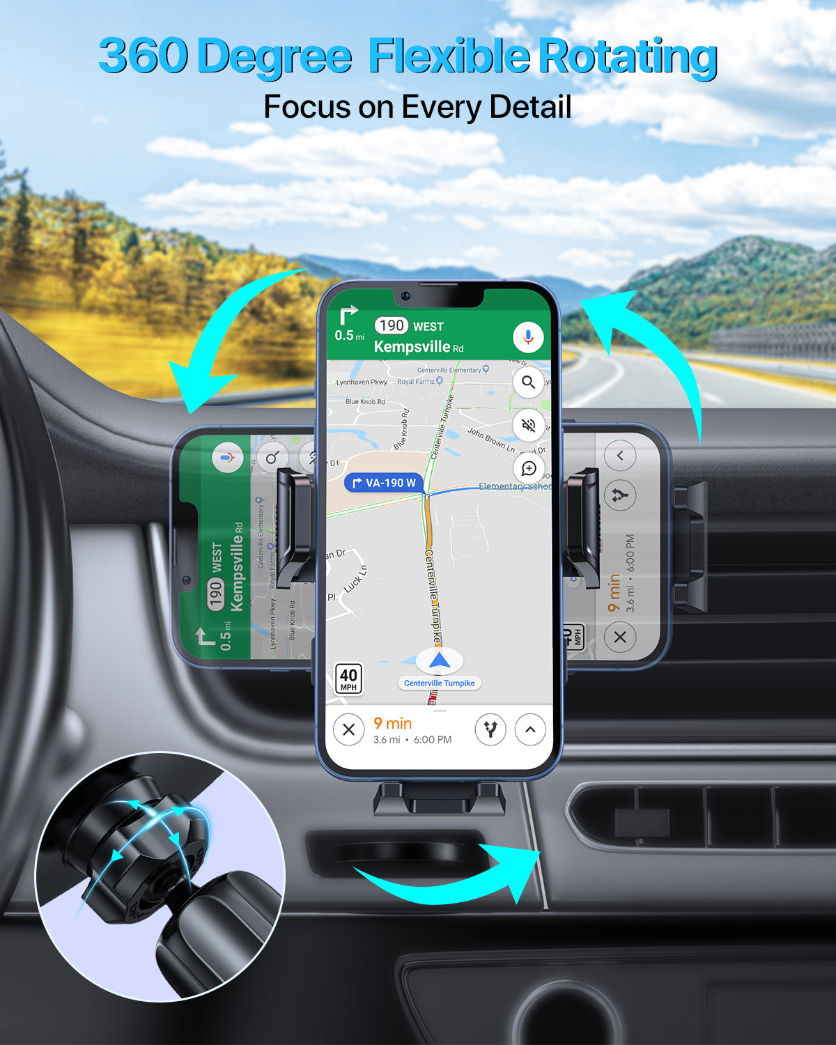 Miracase 2025 Upgrade Universal Car Phone Holder Mount for Air Vent, Sturdy and Thick Case Friendly Hands-Free Mount for iPhone, Samsung, and All Smartphones