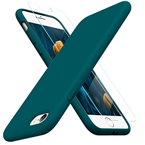 Miracase Ultra Slim Designed for iPhone SE Case 2022(3rd Gen)/iPhone SE 2020 Case(2nd Gen)/iPhone 7 Case/iPhone 8 Case with Screen Protector, Multi-Color Silicone Shockproof Phone Case