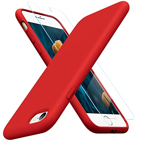 Miracase Ultra Slim Designed for iPhone SE Case 2022(3rd Gen)/iPhone SE 2020 Case(2nd Gen)/iPhone 7 Case/iPhone 8 Case with Screen Protector, Multi-Color Silicone Shockproof Phone Case