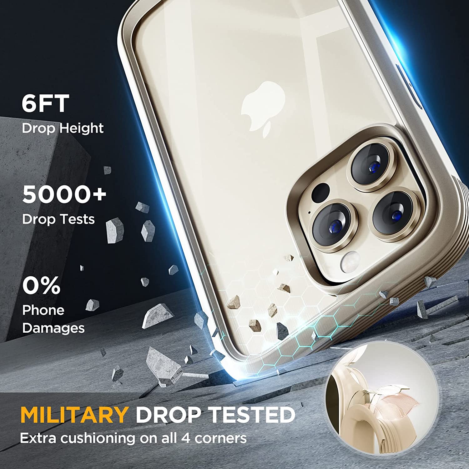 Miracase Glass Series Designed for iPhone 14 Pro Max Case 6.7 Inch, [2022 Newest] Full-Body Bumper Case with Built-in 9H Tempered Glass Screen Protector, with 2 Pcs Camera Lens Protectors