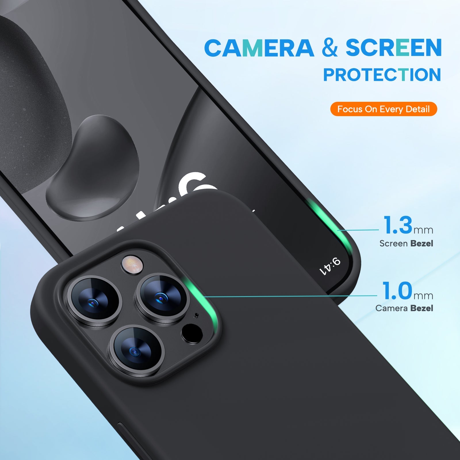 Miracase Designed for iPhone 15 Pro Max Case,[Compatible with MagSafe], [with 2 Pack Screen Protectors],Shockproof Liquid Silicone Professional Case with Microfiber Lining,6.7 inch