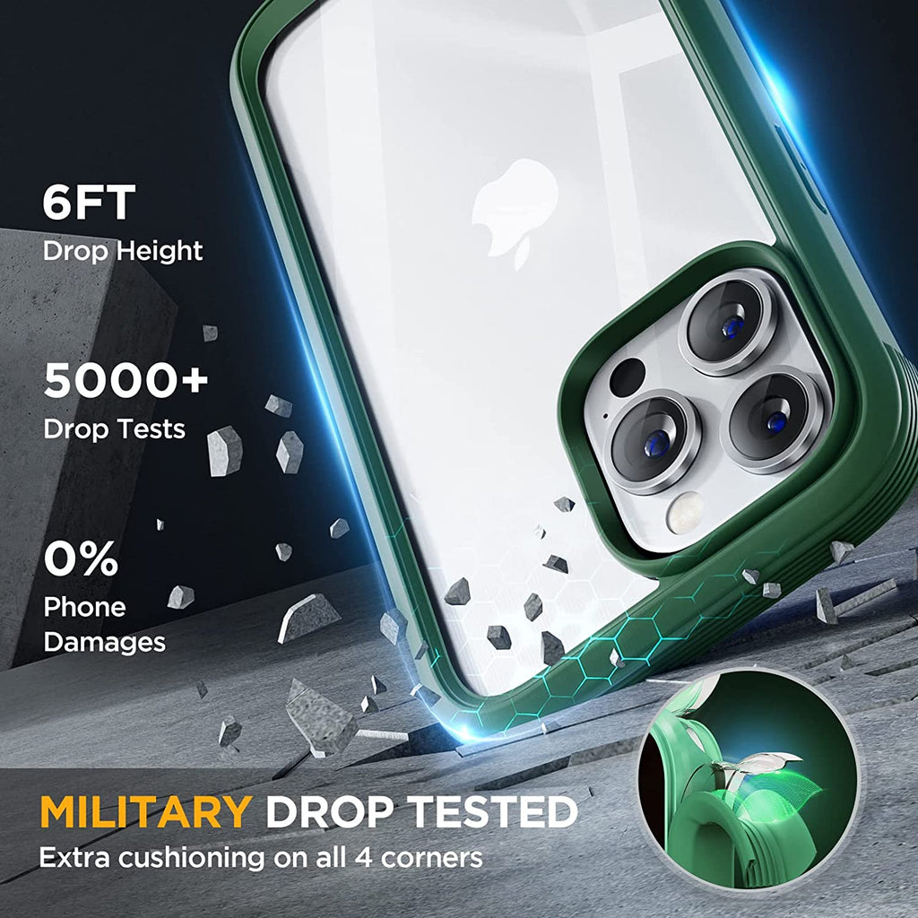 Miracase Glass Series Designed for iPhone 14 Pro Max Case 6.7 Inch, [2022 Newest] Full-Body Bumper Case with Built-in 9H Tempered Glass Screen Protector, with 2 Pcs Camera Lens Protectors