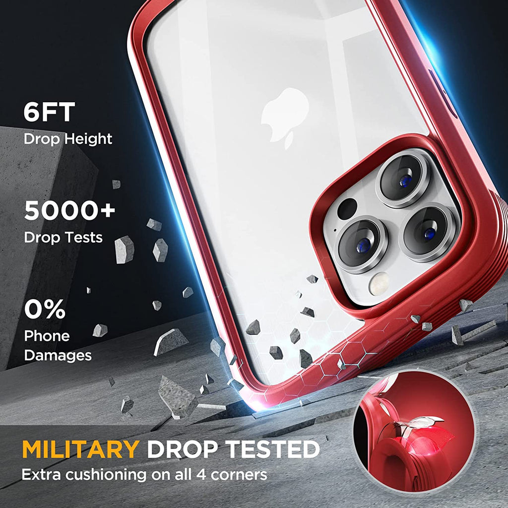 Miracase Glass Series Designed for iPhone 14 Pro Max Case 6.7 Inch, [2022 Newest] Full-Body Bumper Case with Built-in 9H Tempered Glass Screen Protector, with 2 Pcs Camera Lens Protectors