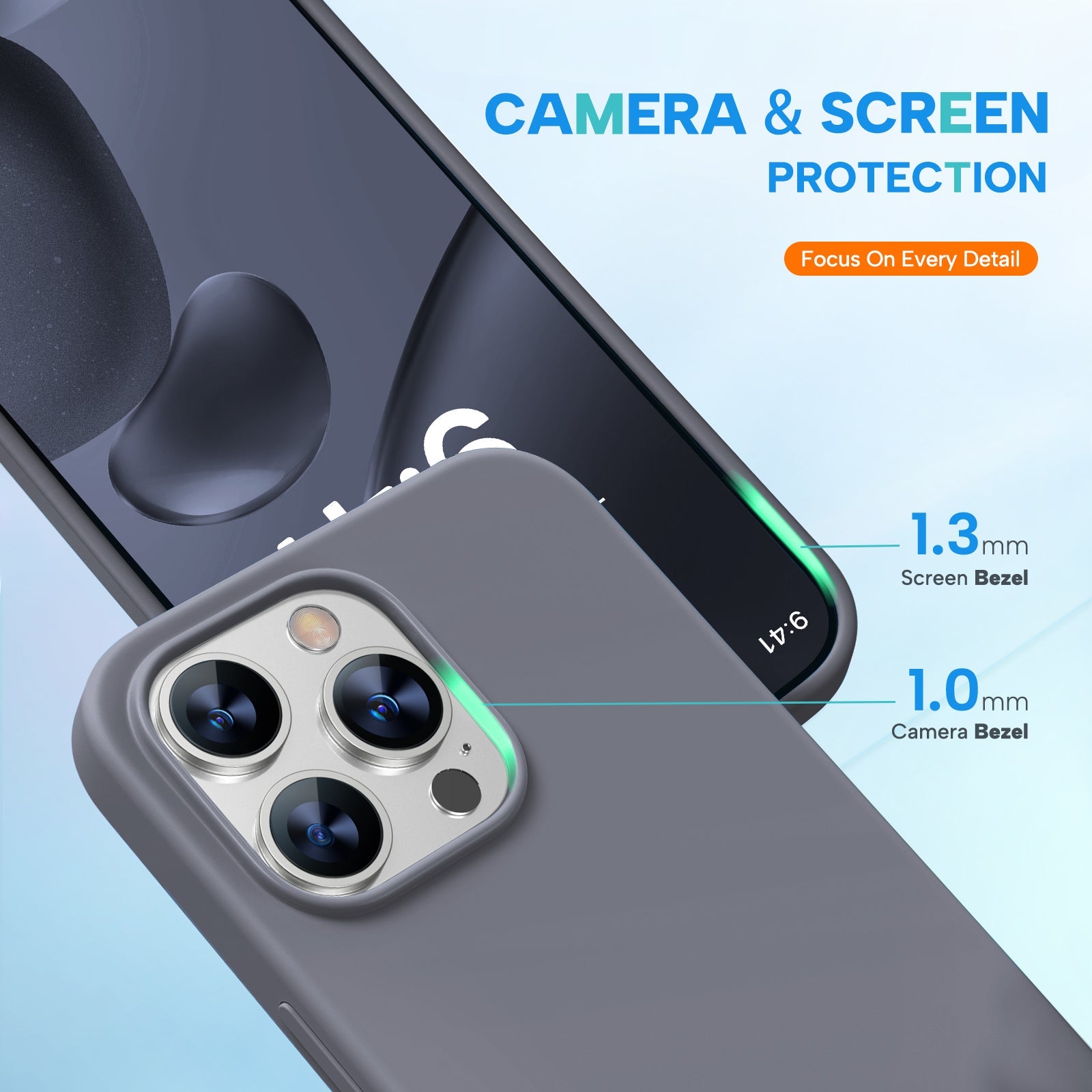 Miracase Designed for iPhone 15 Pro Max Case,[Compatible with MagSafe], [with 2 Pack Screen Protectors],Shockproof Liquid Silicone Professional Case with Microfiber Lining,6.7 inch