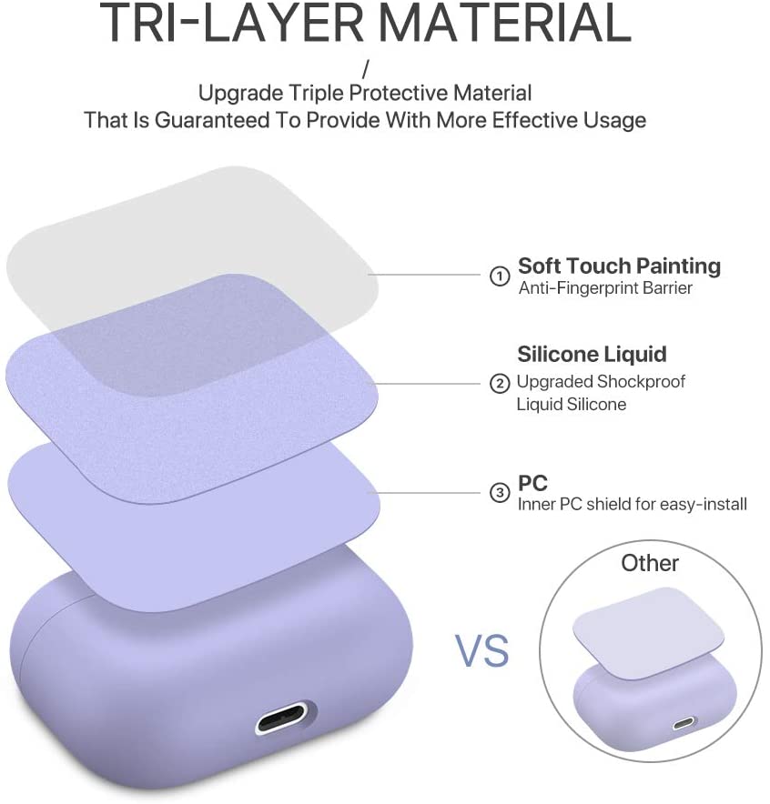 Upgrade arirpod pro case airpod pro charging case liquid silicone airpod case cover for airpods pro