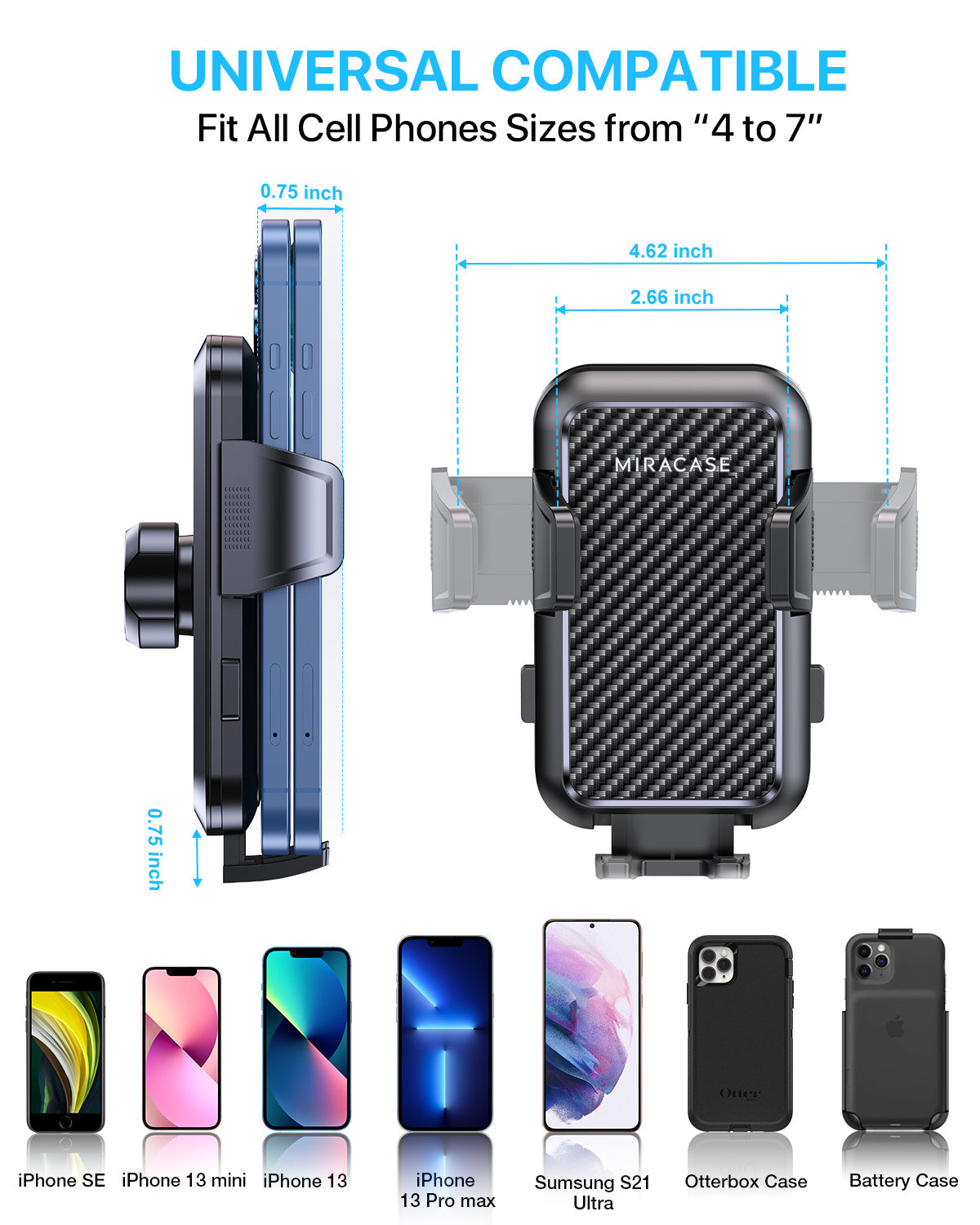 Miracase 2025 Upgrade Universal Car Phone Holder Mount for Air Vent, Sturdy and Thick Case Friendly Hands-Free Mount for iPhone, Samsung, and All Smartphones