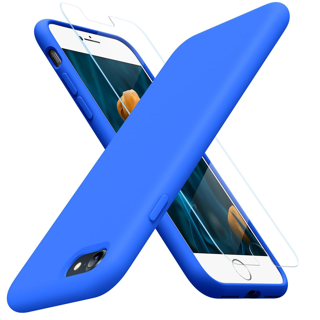 Miracase Ultra Slim Designed for iPhone SE Case 2022(3rd Gen)/iPhone SE 2020 Case(2nd Gen)/iPhone 7 Case/iPhone 8 Case with Screen Protector, Multi-Color Silicone Shockproof Phone Case