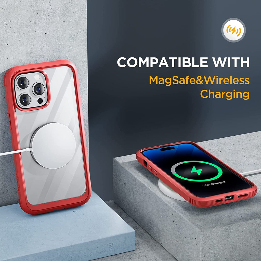 Miracase Glass Series Designed for iPhone 14 Pro Max Case 6.7 Inch, [2022 Newest] Full-Body Bumper Case with Built-in 9H Tempered Glass Screen Protector, with 2 Pcs Camera Lens Protectors