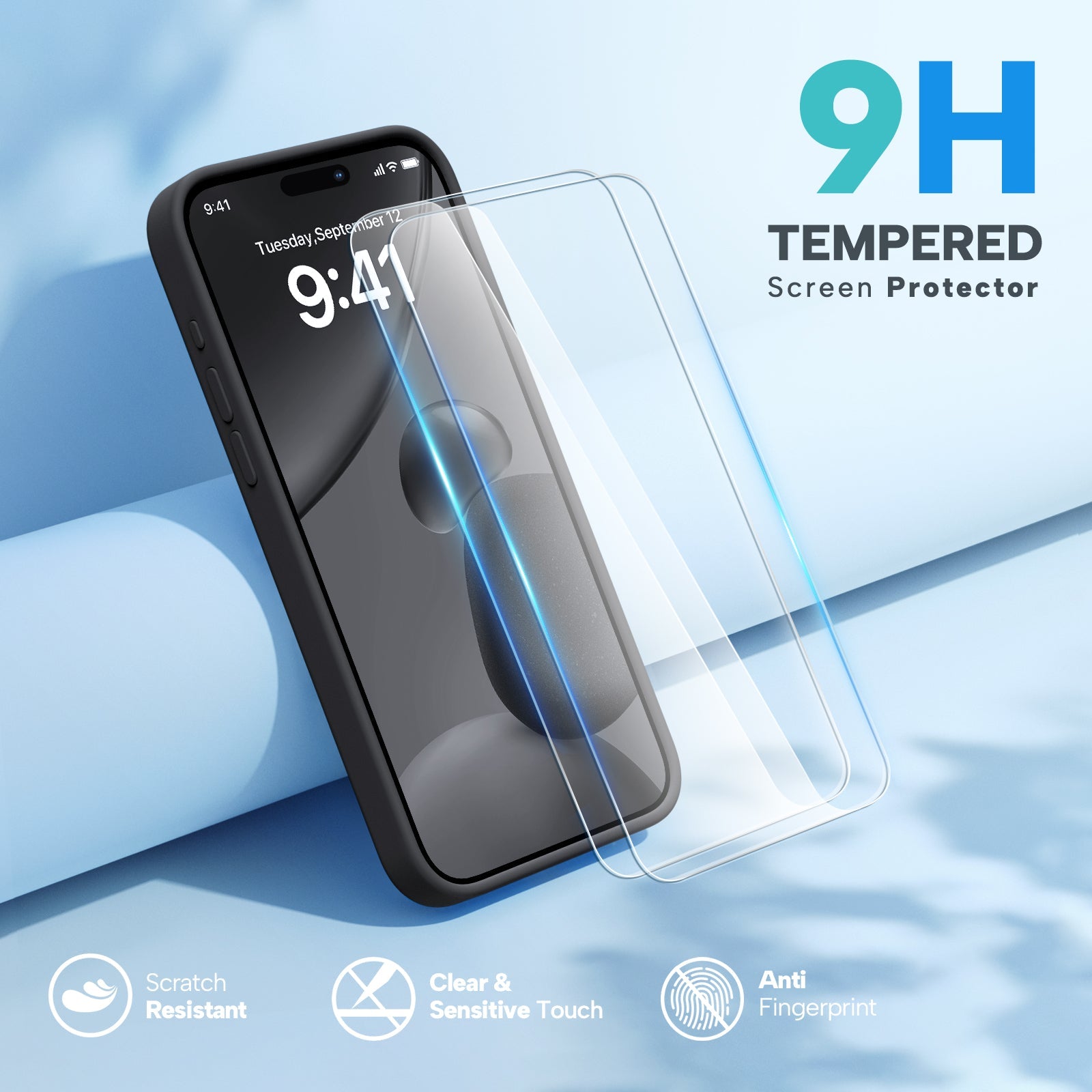 Miracase Designed for iPhone 15 Pro Max Case,[Compatible with MagSafe], [with 2 Pack Screen Protectors],Shockproof Liquid Silicone Professional Case with Microfiber Lining,6.7 inch