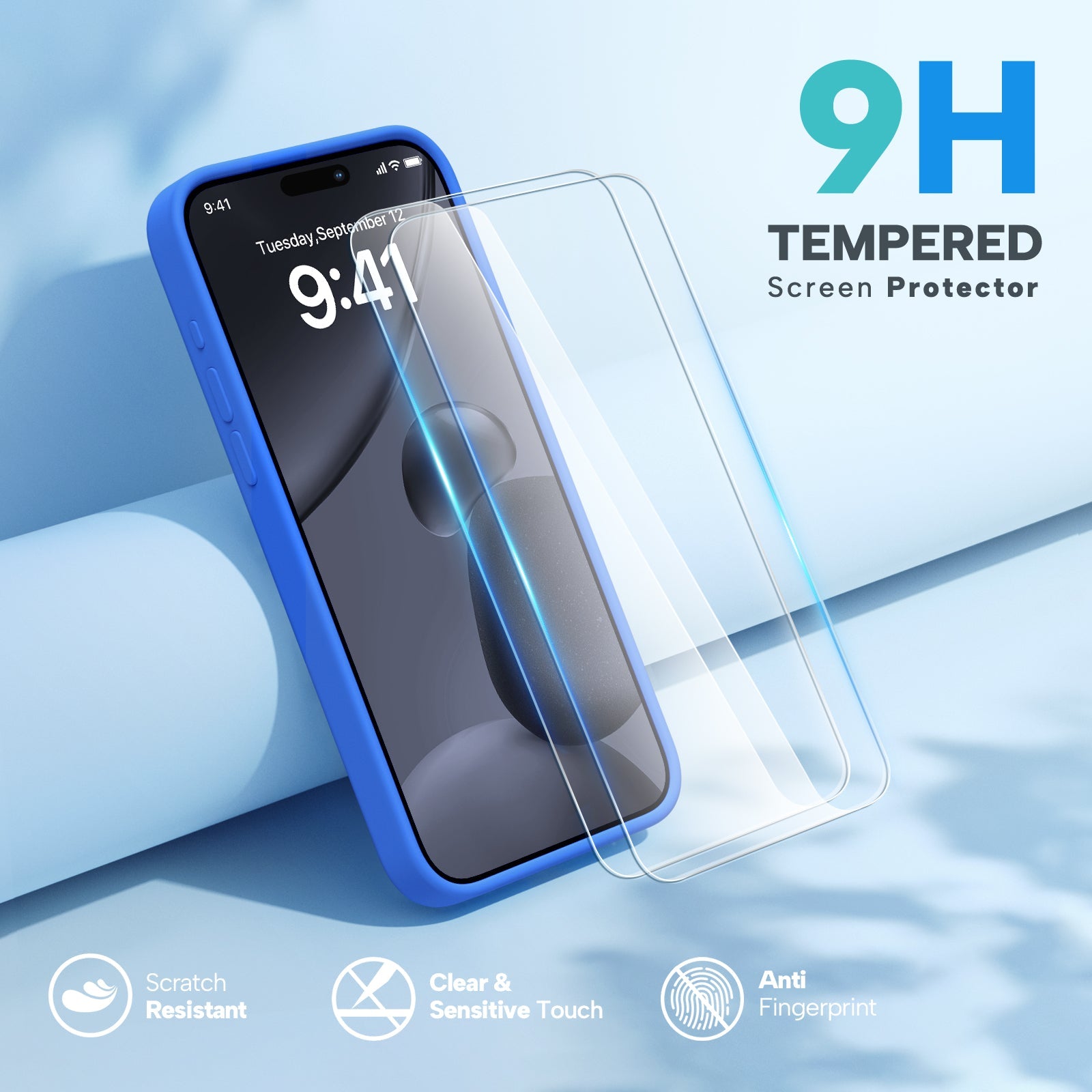 Miracase Designed for iPhone 15 Pro Max Case,[Compatible with MagSafe], [with 2 Pack Screen Protectors],Shockproof Liquid Silicone Professional Case with Microfiber Lining,6.7 inch