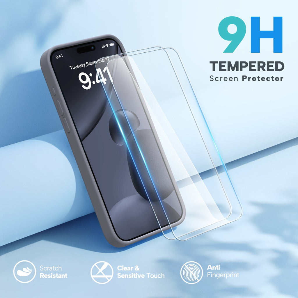 Miracase Designed for iPhone 15 Pro Max Case,[Compatible with MagSafe], [with 2 Pack Screen Protectors],Shockproof Liquid Silicone Professional Case with Microfiber Lining,6.7 inch