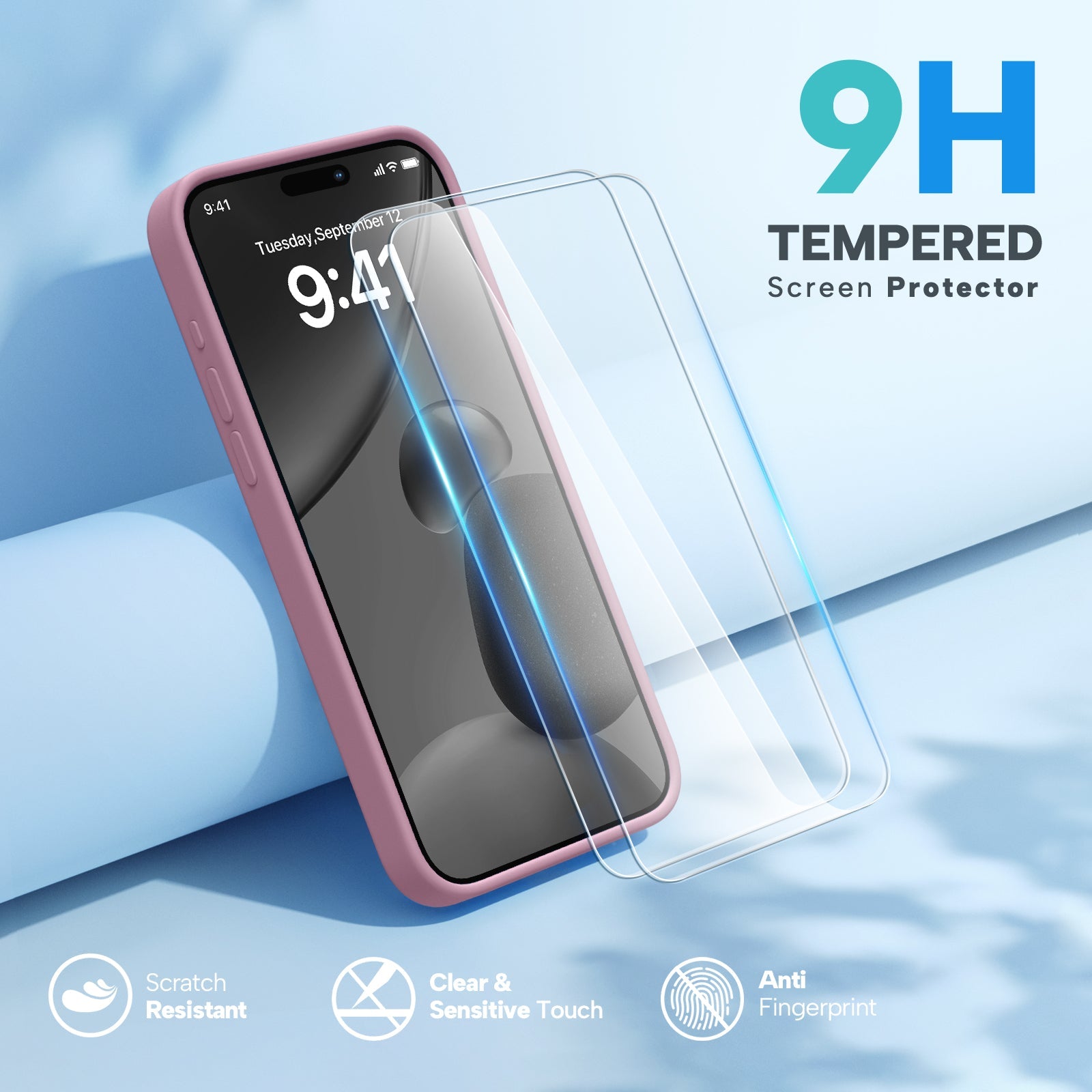 Miracase Designed for iPhone 15 Pro Max Case,[Compatible with MagSafe], [with 2 Pack Screen Protectors],Shockproof Liquid Silicone Professional Case with Microfiber Lining,6.7 inch