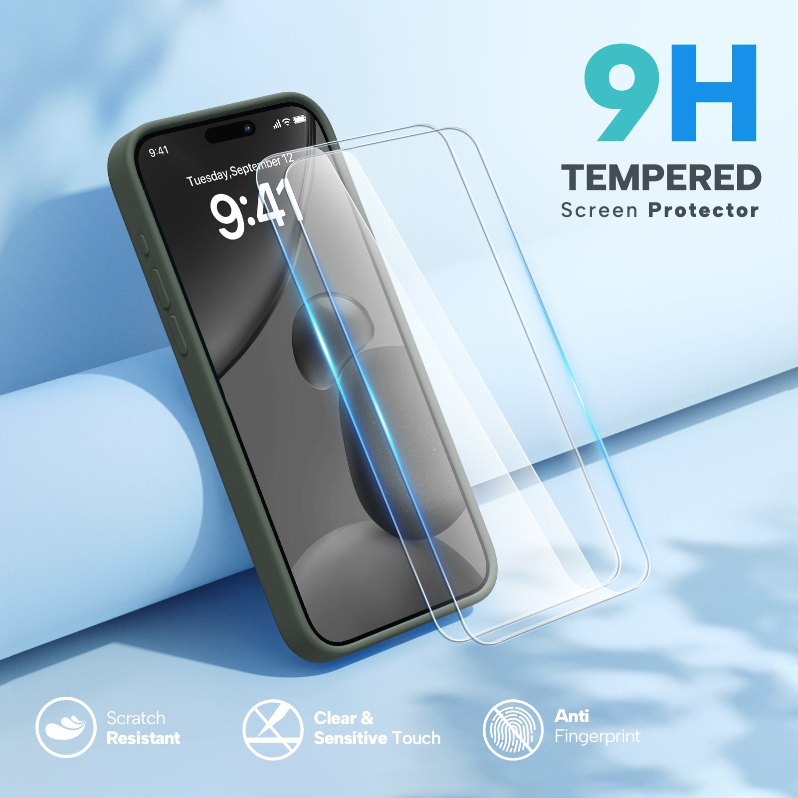 Miracase Designed for iPhone 15 Pro Max Case,[Compatible with MagSafe], [with 2 Pack Screen Protectors],Shockproof Liquid Silicone Professional Case with Microfiber Lining,6.7 inch