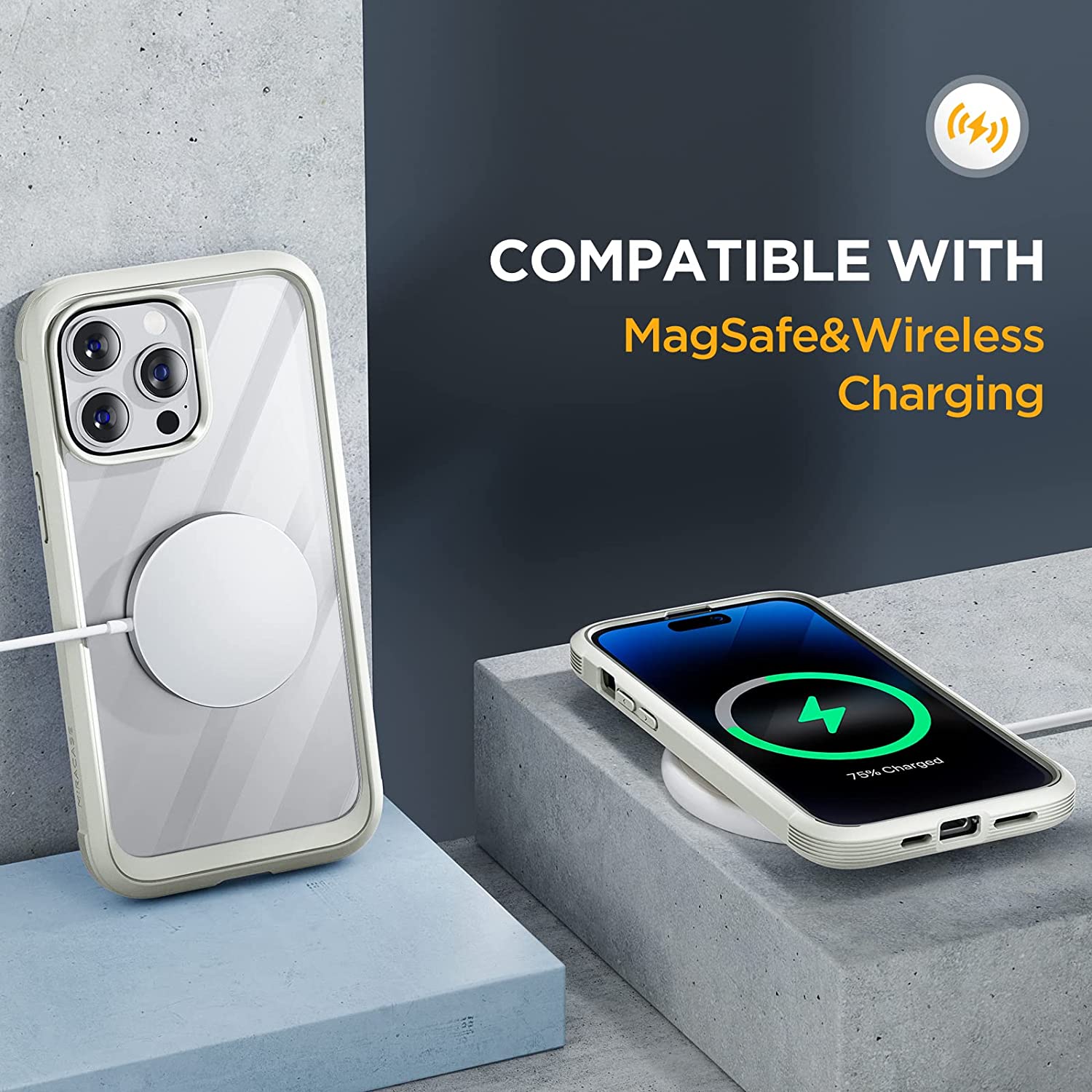 Miracase Glass Series Designed for iPhone 14 Pro Max Case 6.7 Inch, [2022 Newest] Full-Body Bumper Case with Built-in 9H Tempered Glass Screen Protector, with 2 Pcs Camera Lens Protectors