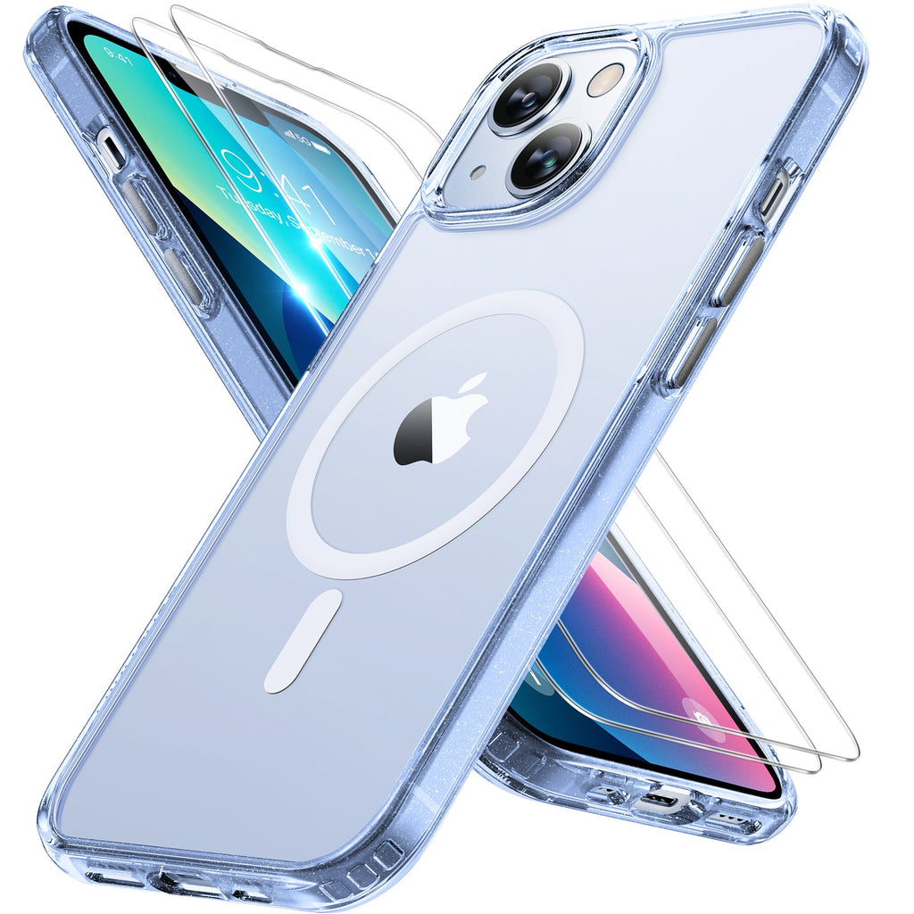 Miracase Magnetic Series for iPhone 13 Case [Compatible with MagSafe] [with 2X Screen Protectors] Military-Grade Protection, Anti-Fingerprint, Slim Design Phone Case for iPhone 13
