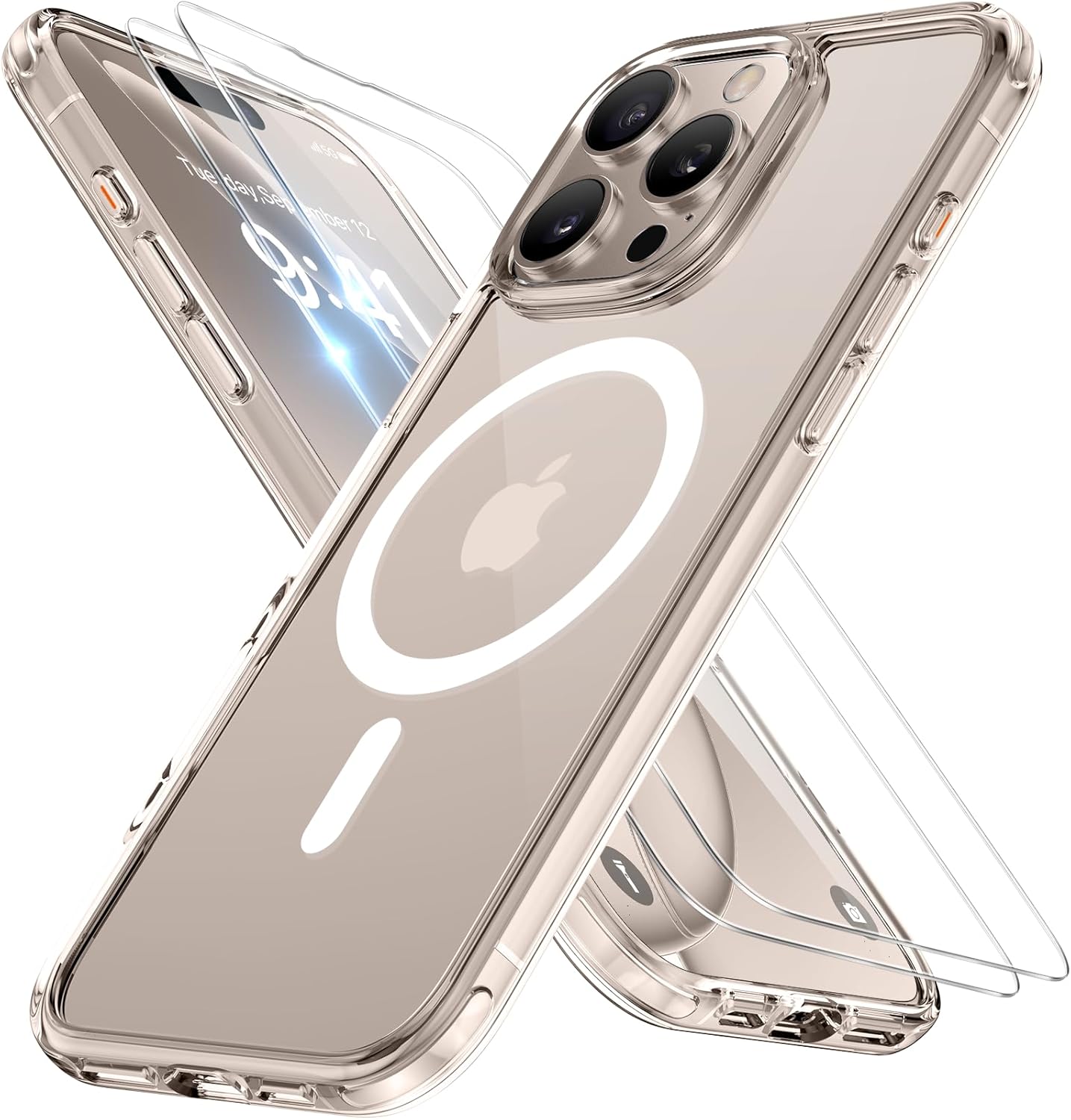 Miracase Magnetic Series for iPhone 16 Pro Case [Compatible with MagSafe] [with 2X Screen Protectors] Military-Grade Protection, Anti-Fingerprint, Slim Phone Case for 16 Pro 6.3 inch