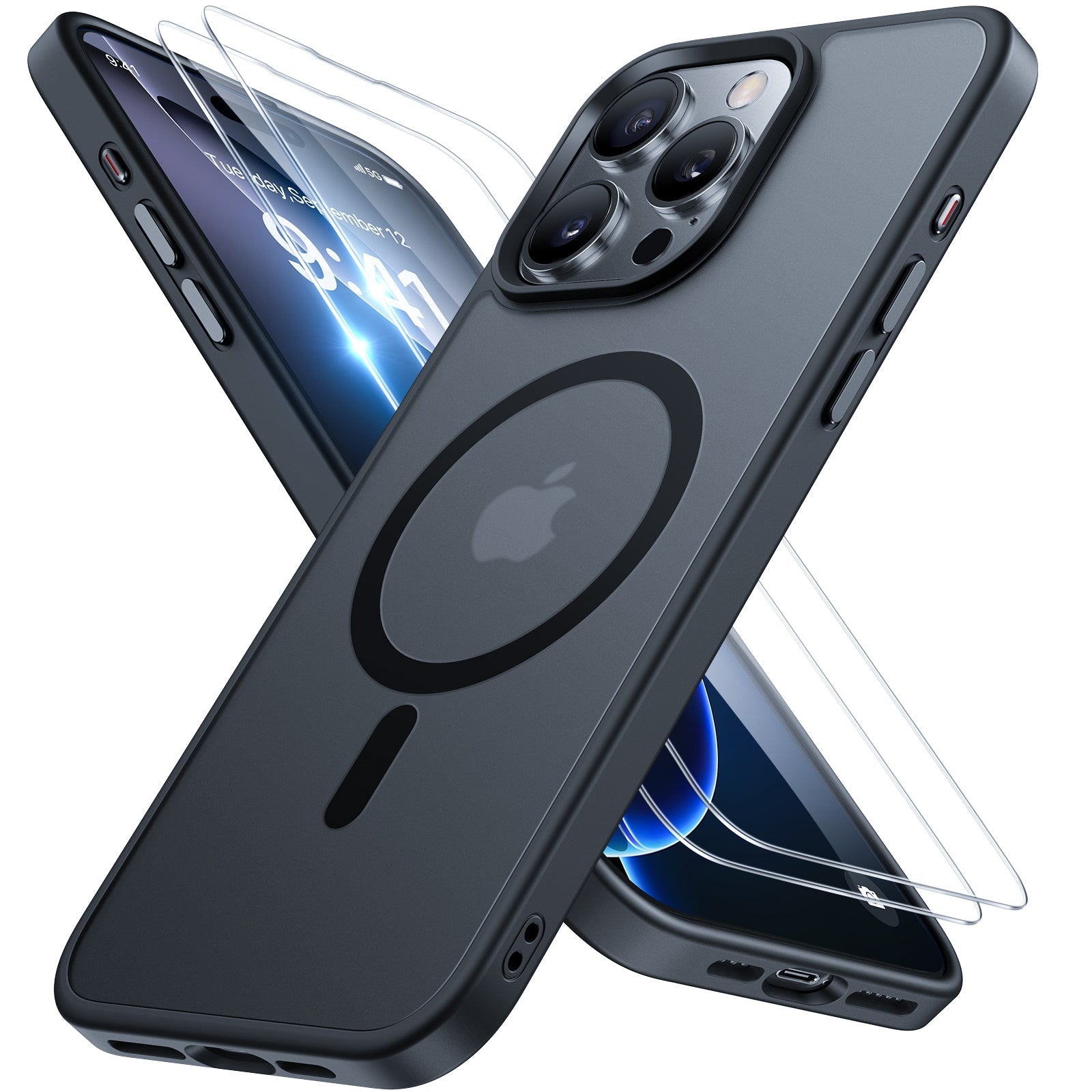 Miracase Magnetic for iPhone 16 Pro Max Case [Compatible with MagSafe] [with 2X Screen Protectors] Military-Grade Protection, Anti-Fingerprint, Slim Fit Phone Case for 16 Pro Max 6.9 inch