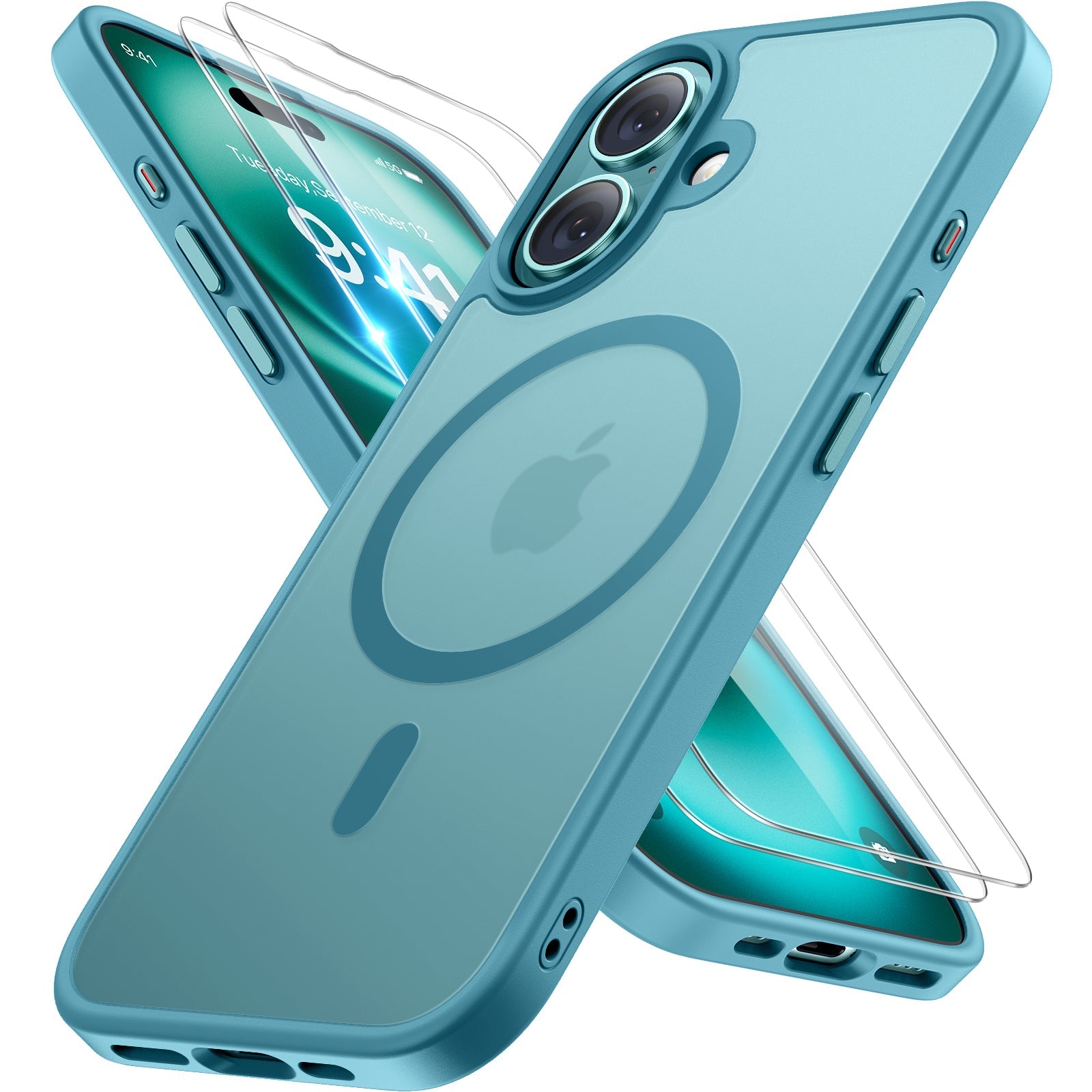 Miracase Magnetic Series for iPhone 16 Plus Case [Compatible with MagSafe] [with 2X Screen Protectors] Military-Grade Protection, Anti-Fingerprint, Slim Phone Case for 16 Plus 6.7 inch