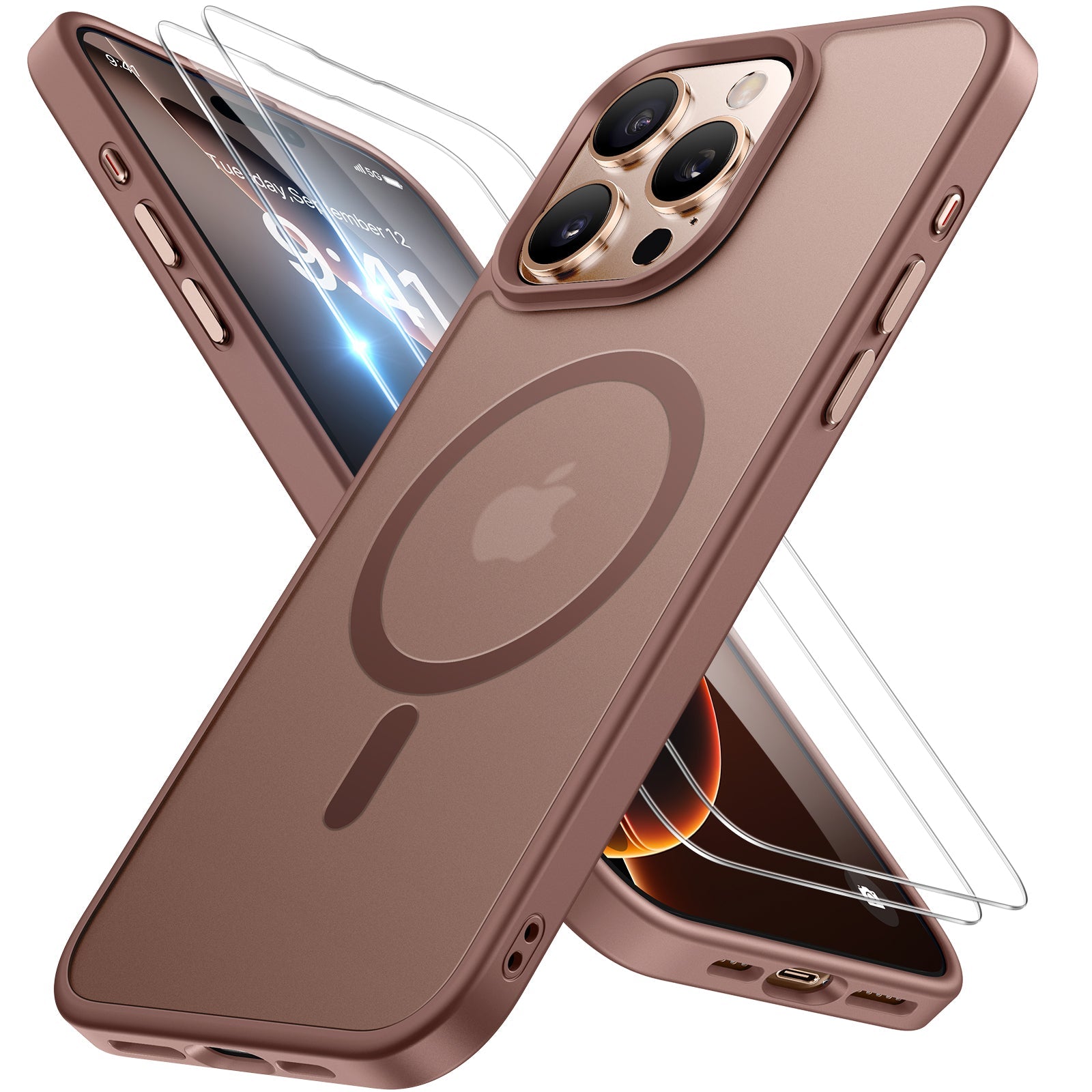 Miracase Magnetic for iPhone 16 Pro Max Case [Compatible with MagSafe] [with 2X Screen Protectors] Military-Grade Protection, Anti-Fingerprint, Slim Fit Phone Case for 16 Pro Max 6.9 inch