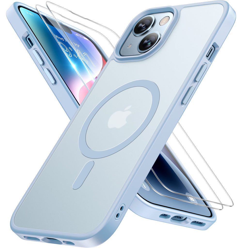 Miracase Magnetic Series for iPhone 14 Case [Compatible with MagSafe] [with 2X Screen Protectors] Military-Grade Protection, Anti-Fingerprint, Slim Design Phone Case for iPhone 14