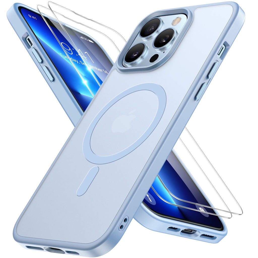 Miracase Magnetic Series for iPhone 13 Pro Max Case [Compatible with MagSafe] [with 2X Screen Protectors] Military-Grade Protection, Anti-Fingerprint, Slim Phone Case for iPhone 13 Pro Max